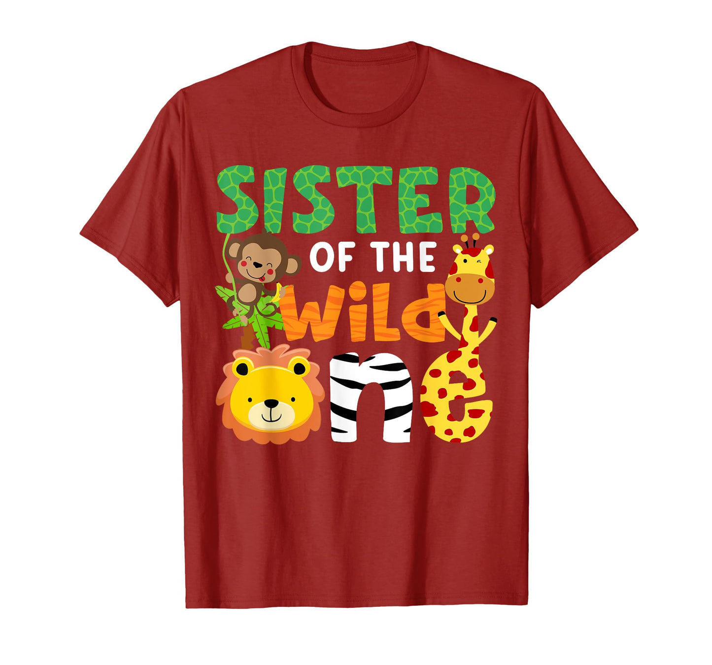Sister of the Wild One Zoo Theme Bday Safari Jungle Animals T-Shirt