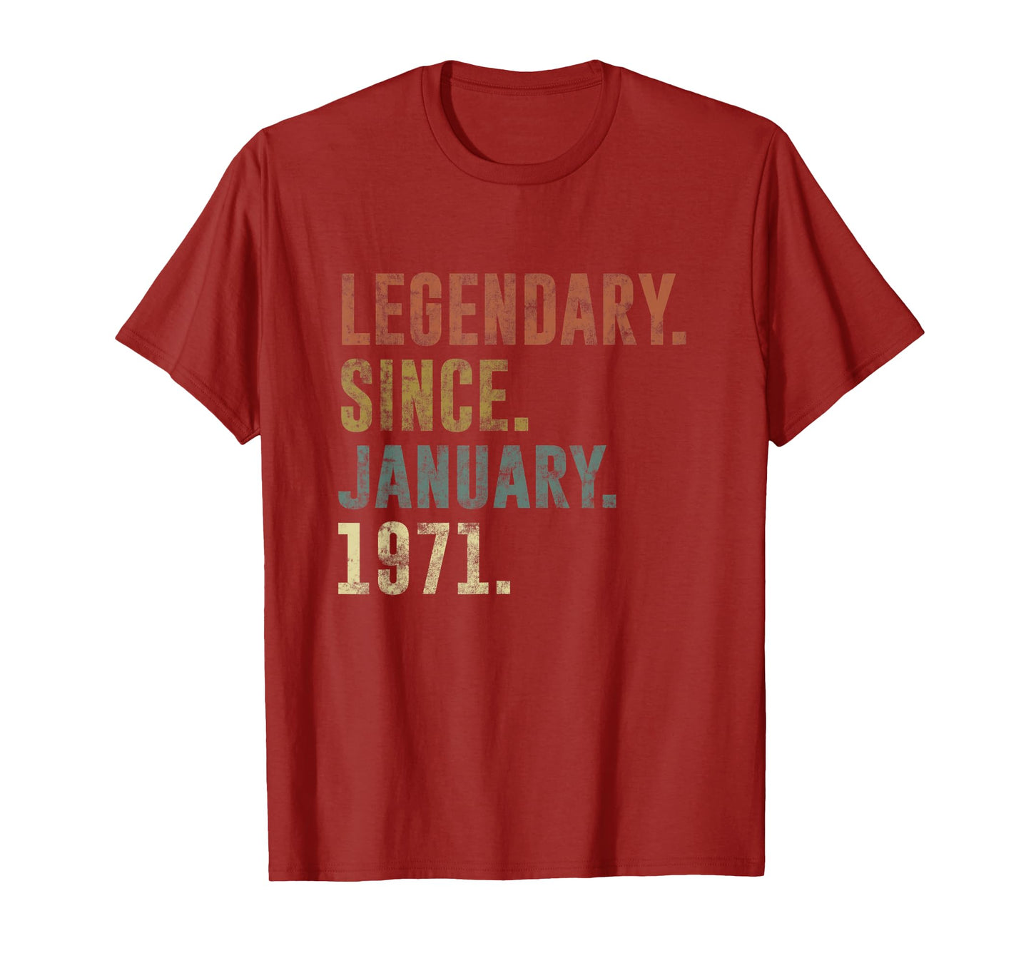 52nd Birthday Vintage Legendary Since January 1971 T-Shirt