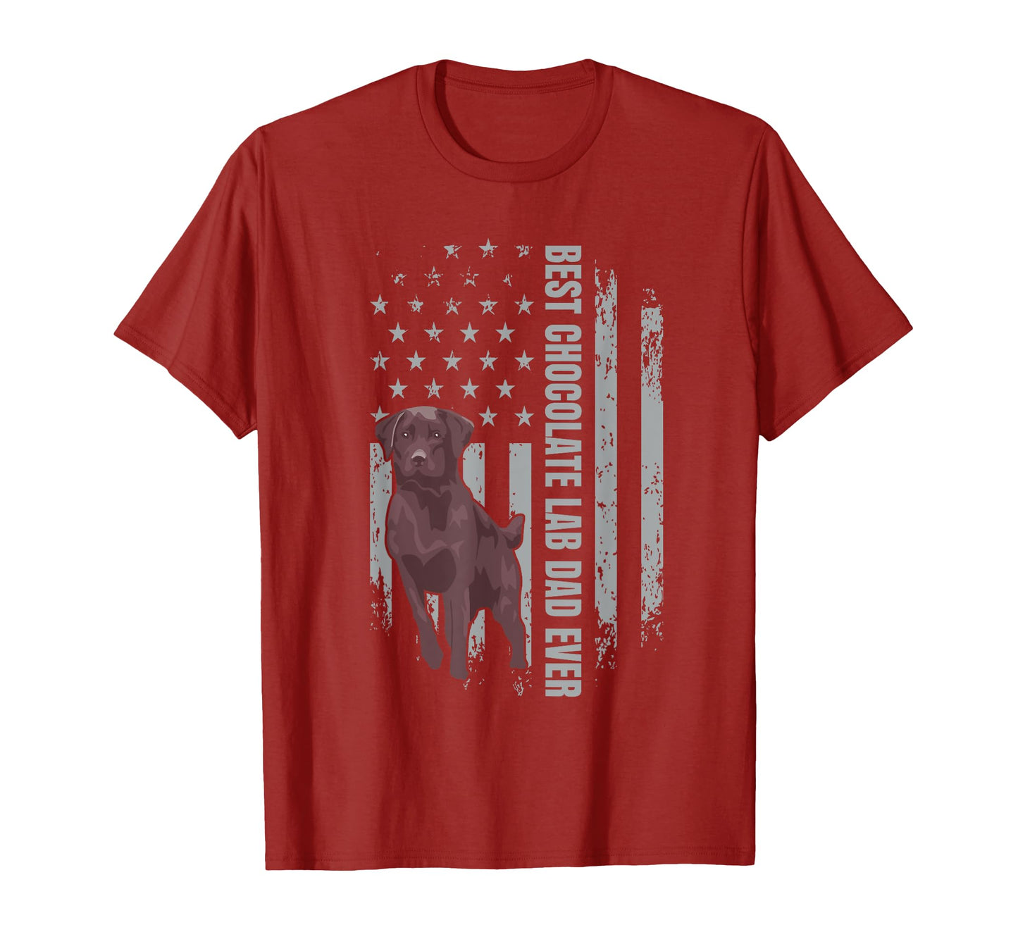 Chocolate Lab Dad American Flag Brown Labrador Retriever T-Shirt