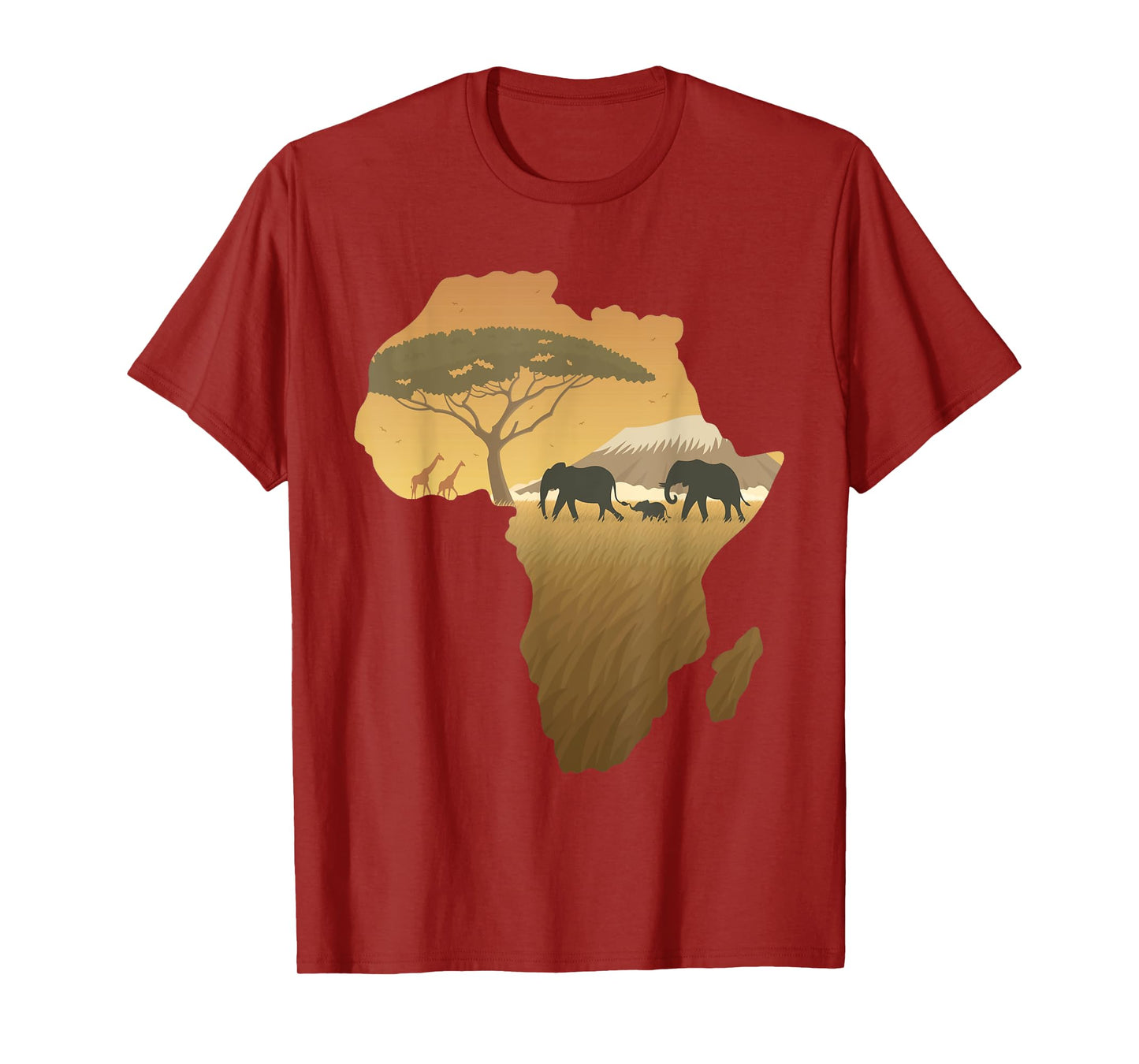 Africa T-Shirt Elephant Map Dad South Animal Big Five Safari T-Shirt