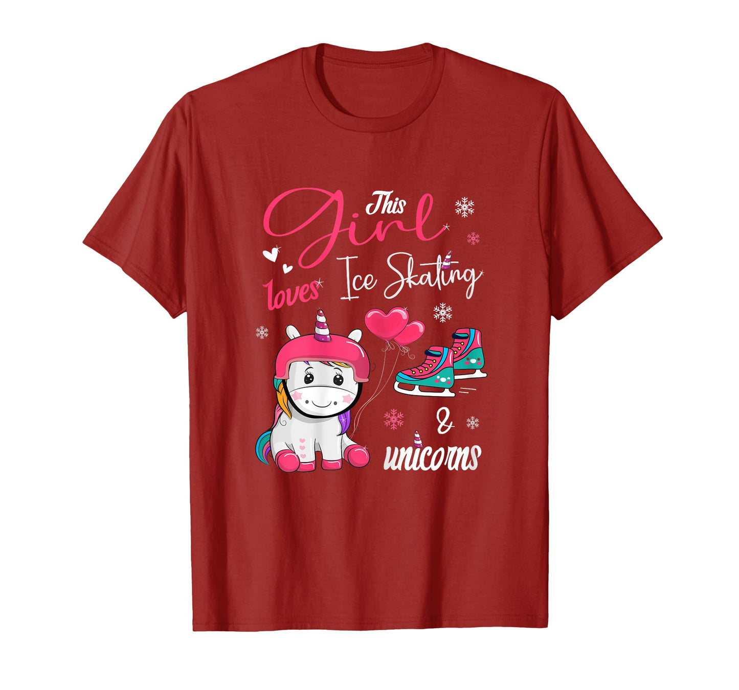 Ice Skating - This Girl Loves Ice Skating And Unicorns T-Shirt