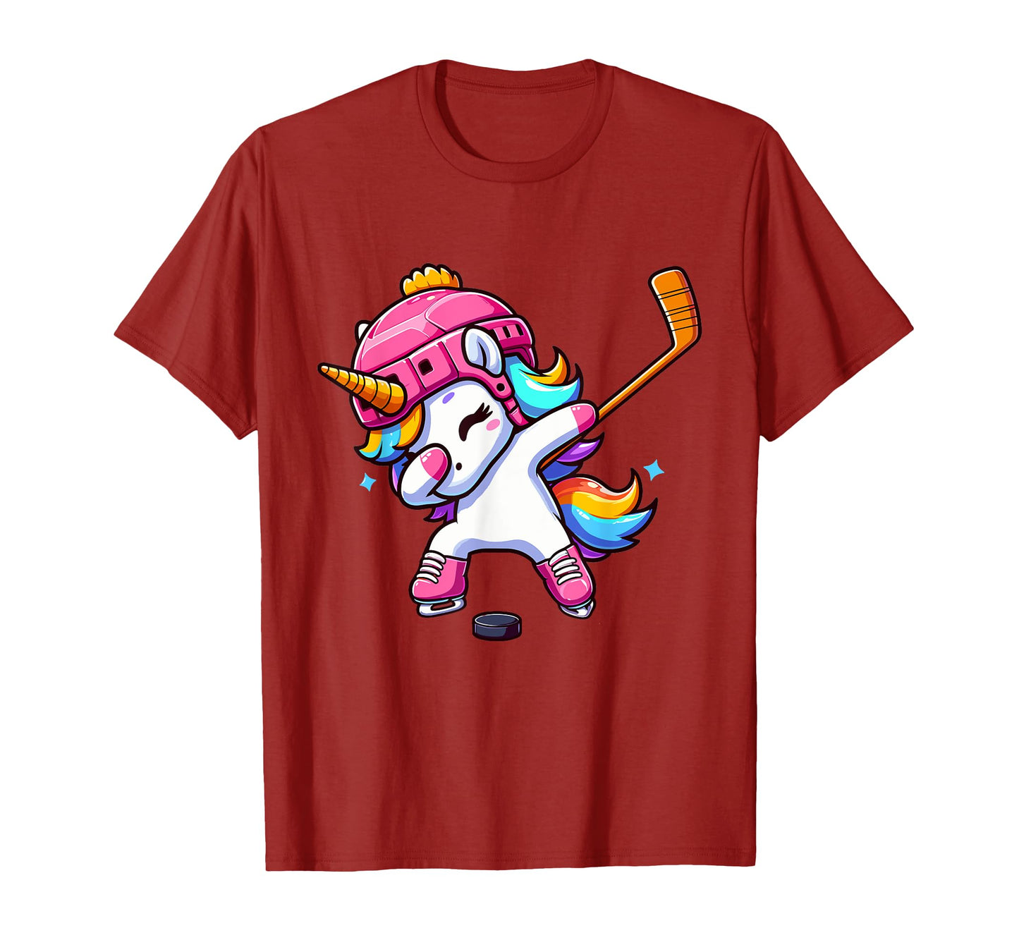 Cute Dabbing Unicorn Ice Hockey Girl Funny Ice Hockey T-Shirt