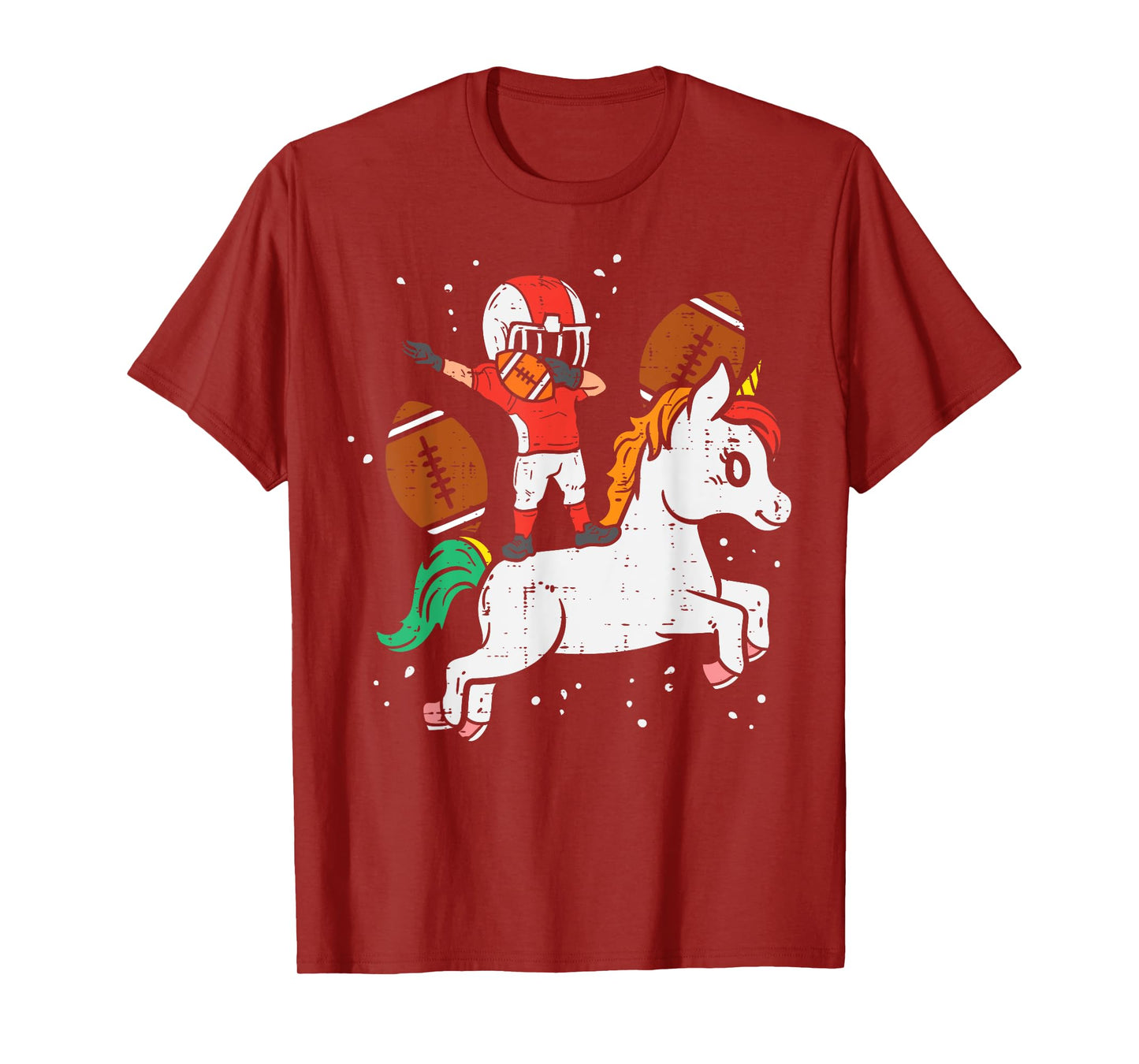 American Football Player Dab Unicorn Cute Sports Girls Kids T-Shirt