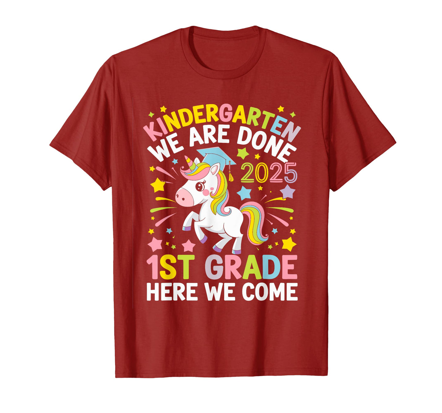 Kindergarten Graduation 2025 Cute Unicorn T-Shirt