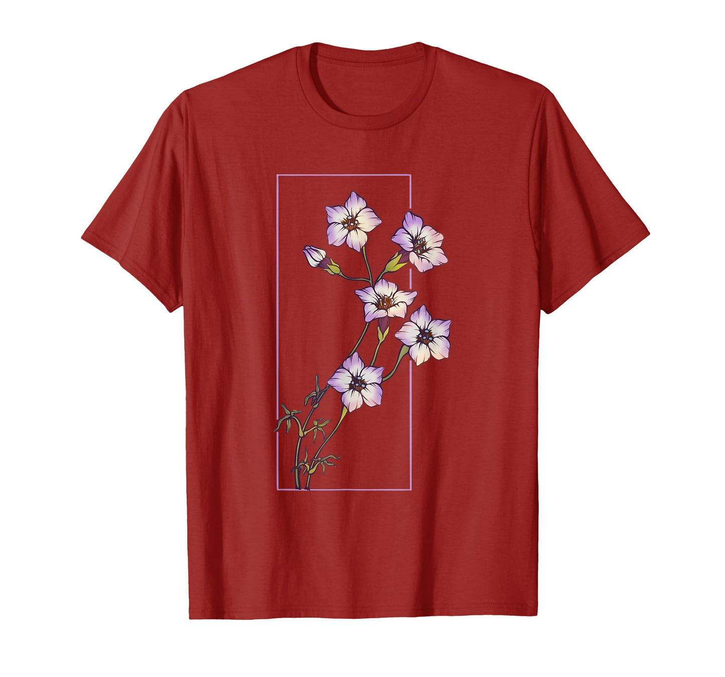 Floral Flower Bird's Eyes Gilia Tricolor Wildflower T-Shirt