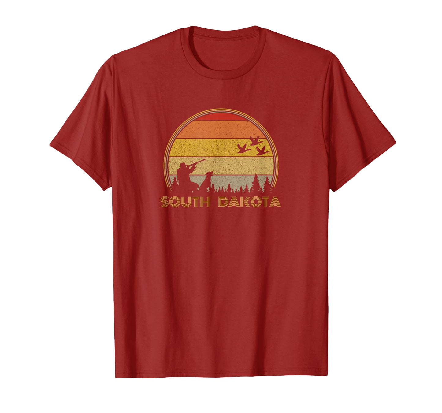 South Dakota Pheasant Hunter Bird Hunting Sunset Retro T-Shirt