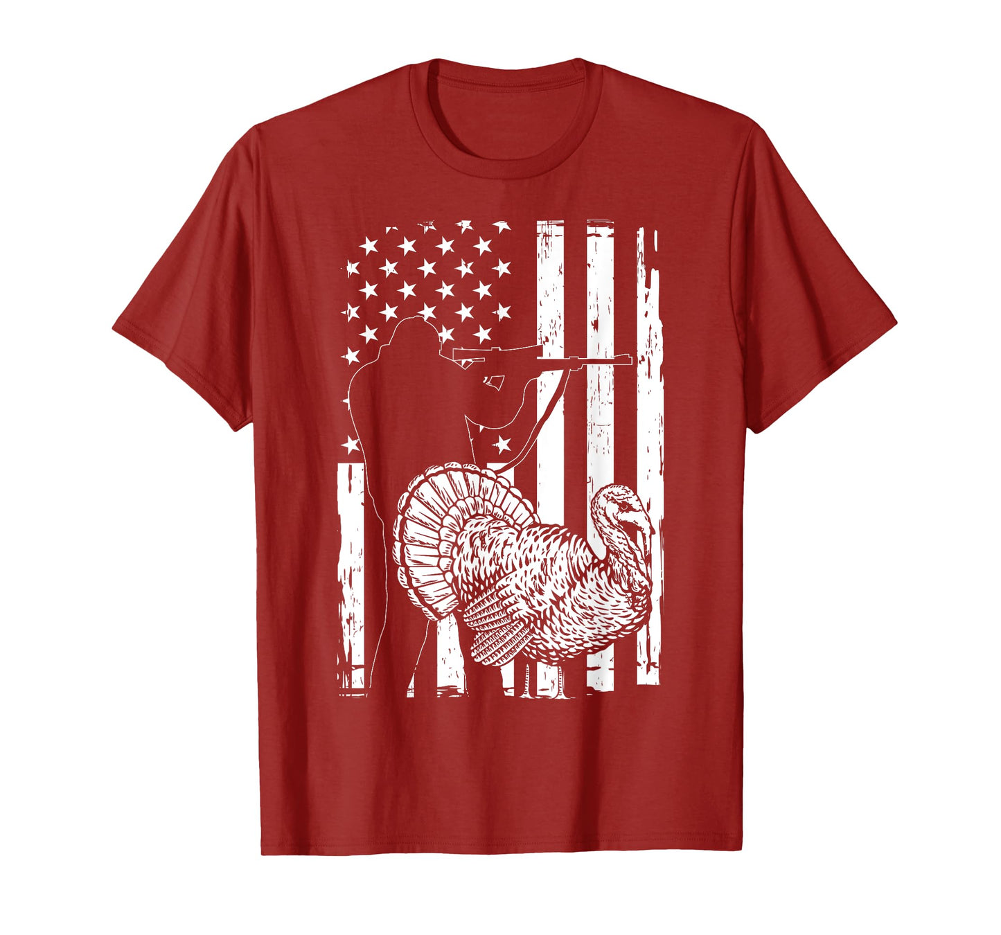 Turkey Hunting American Flag USA Turkey Hunter Women Men T-Shirt