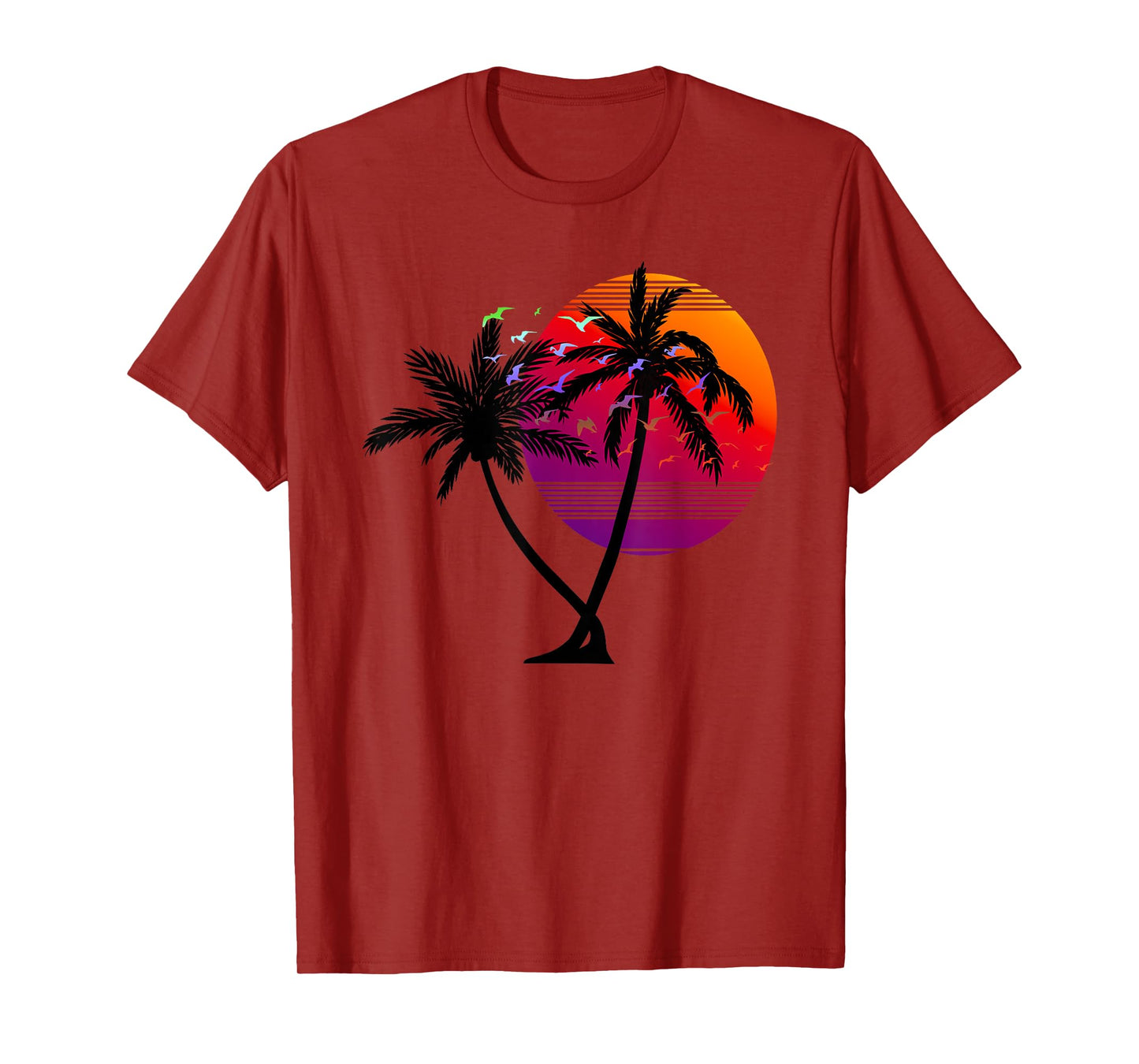 Palm Trees Tropical Sunset Holiday Beach T-Shirt