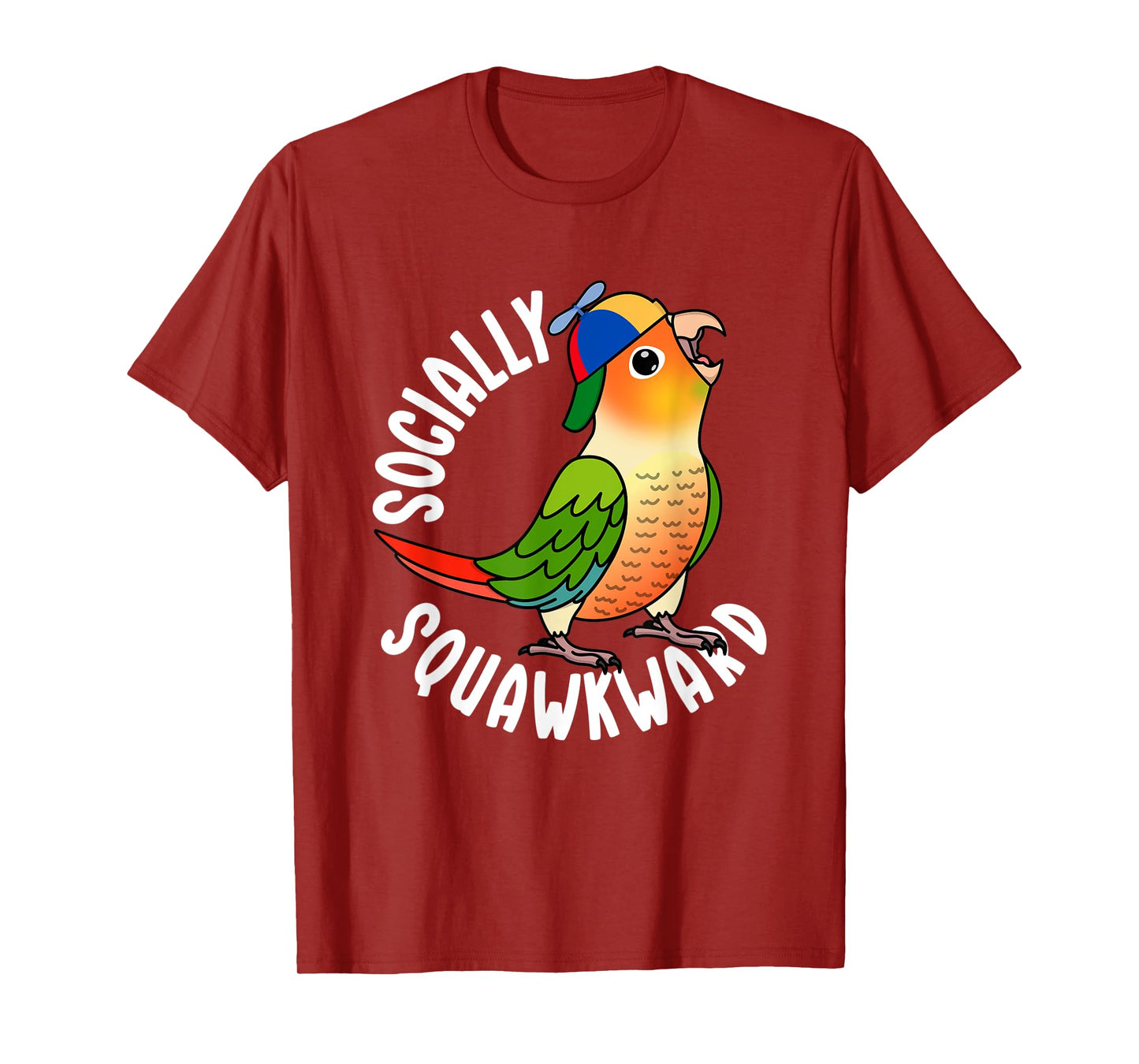 Socially Squawkward Parrot I Green Cheek Pineapple Conure T-Shirt