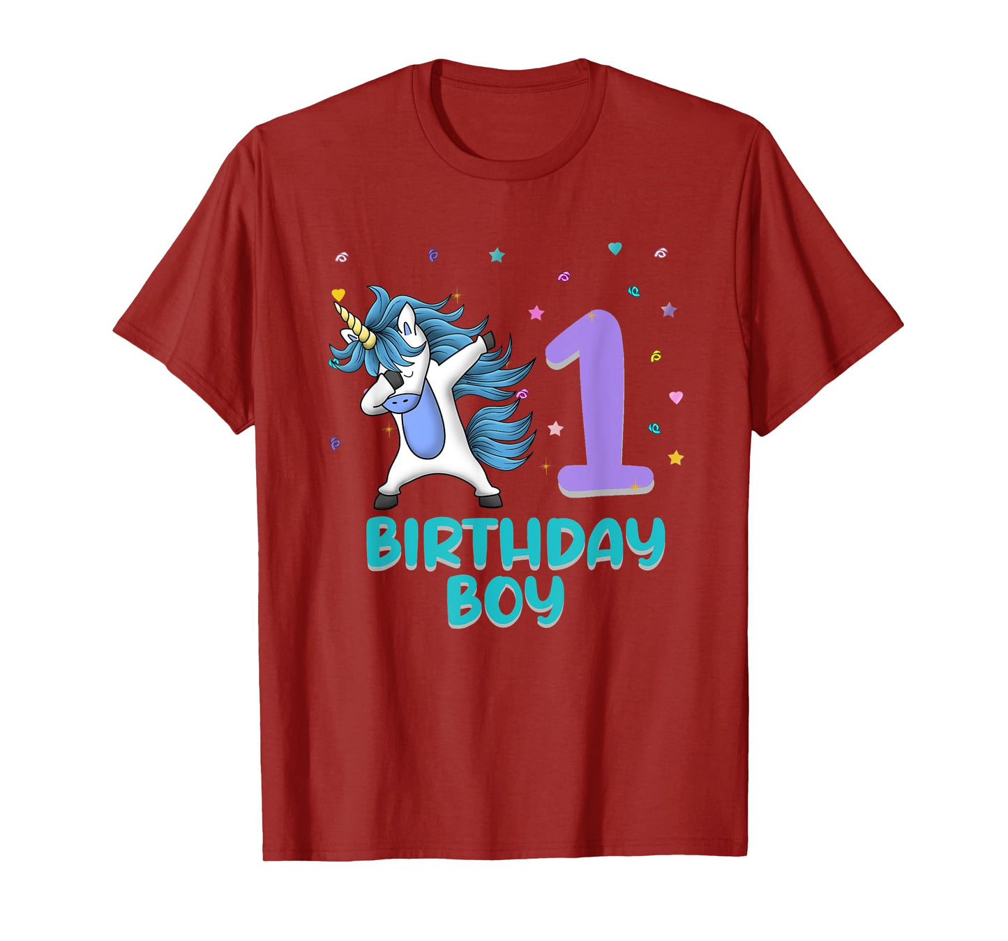 Unicorn 1st Birthday Boy Gift Love Funny Bday 1 Years Old T-Shirt