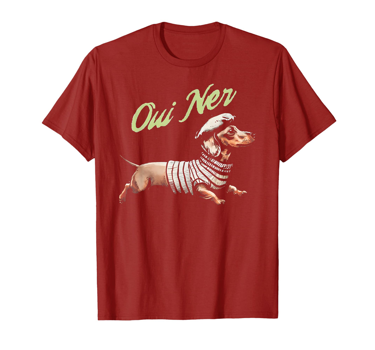 Oui Ner Funny Dachshund Wiener Dog French Humor T-Shirt