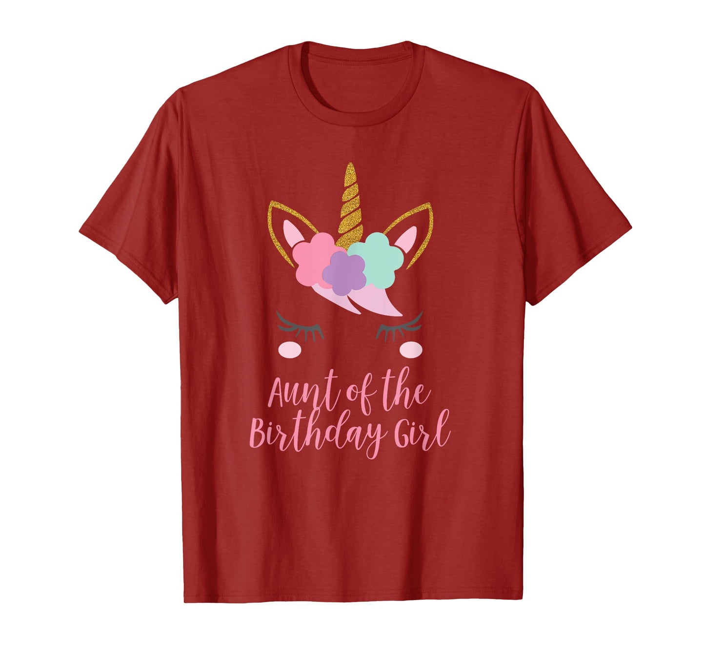 Cute Unicorn Aunt Shirt, Aunt of the Birthday Girl T-Shirt