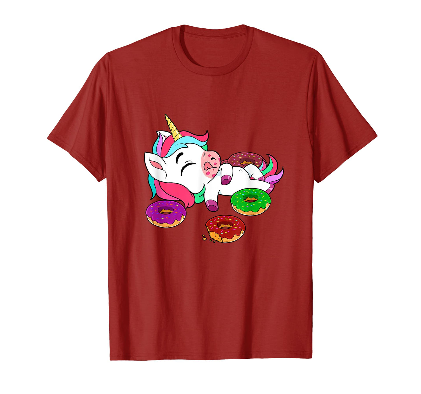 Cute Donut Eating Unicorn Gift Baking Doughnut Adult Kids T-Shirt