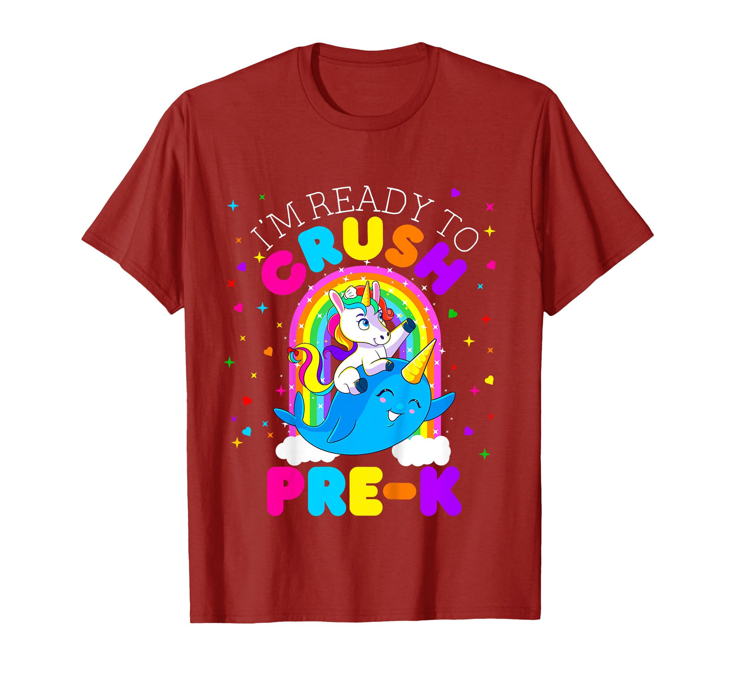 Kids I'm Ready to Crush Pre K Unicorn First Day of PreK Girls T-Shirt