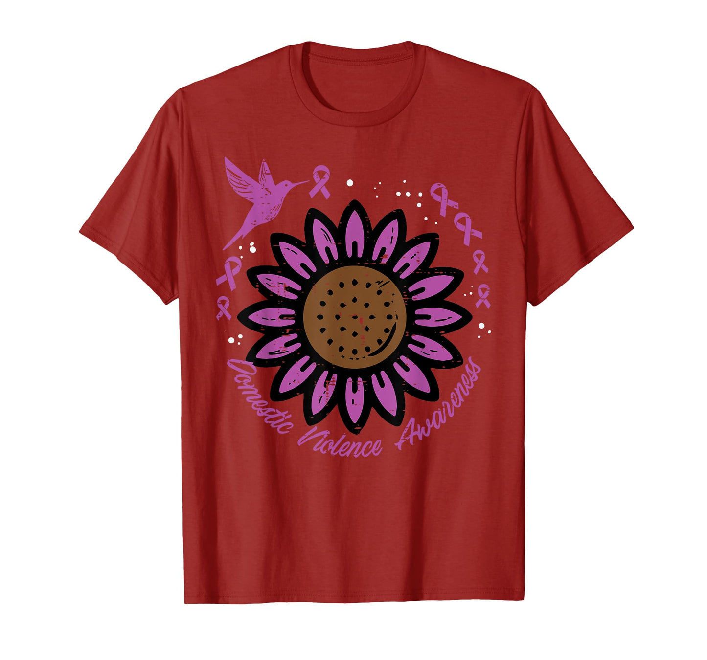 Domestic Violence Awareness Sunflower Bird Men Women Kids T-Shirt