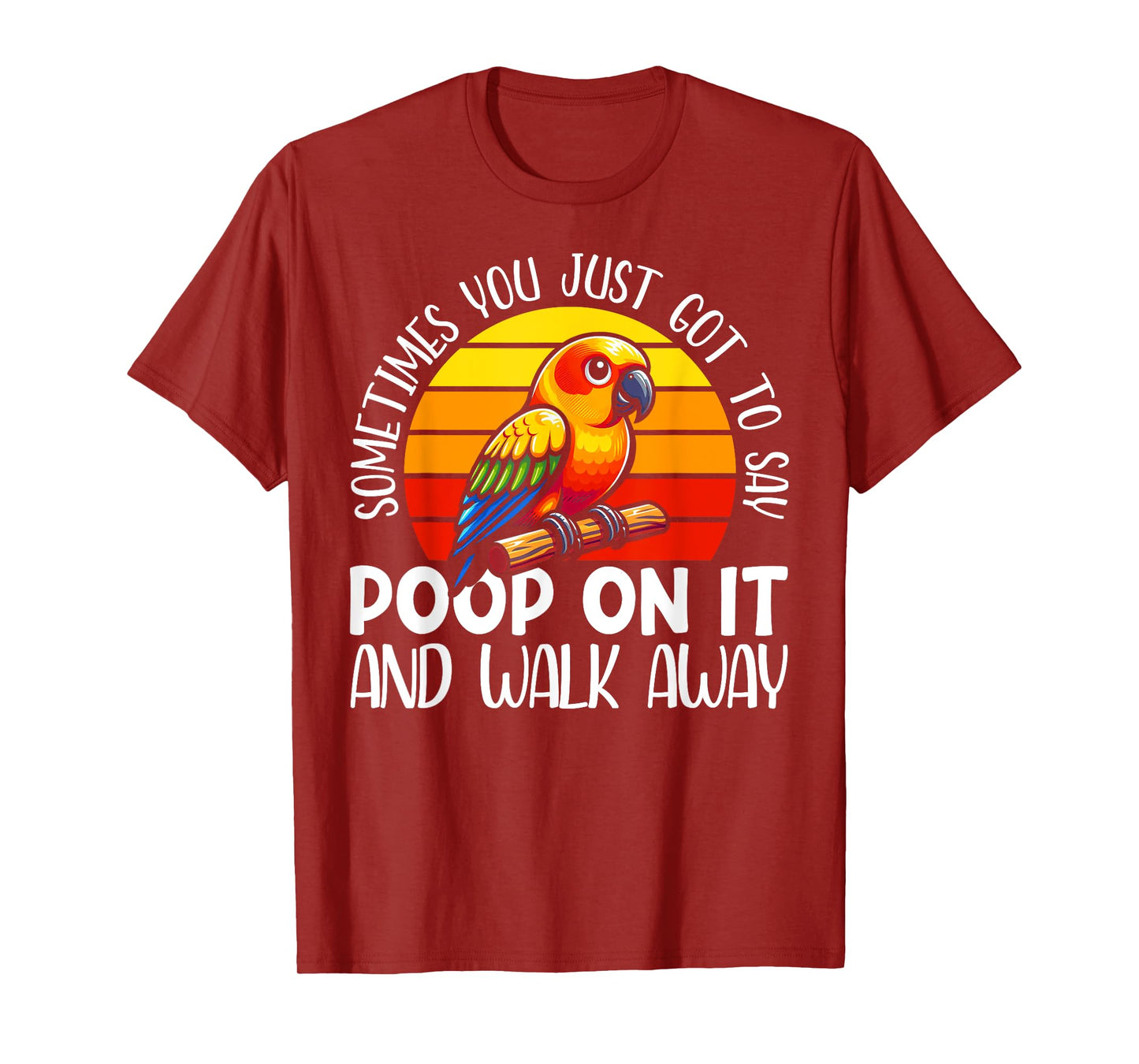 Sun Conure Parakeet Tee - Unisex Adults, Kids - Black - Bird Print - Short Sleeve - T-Shirt - Small