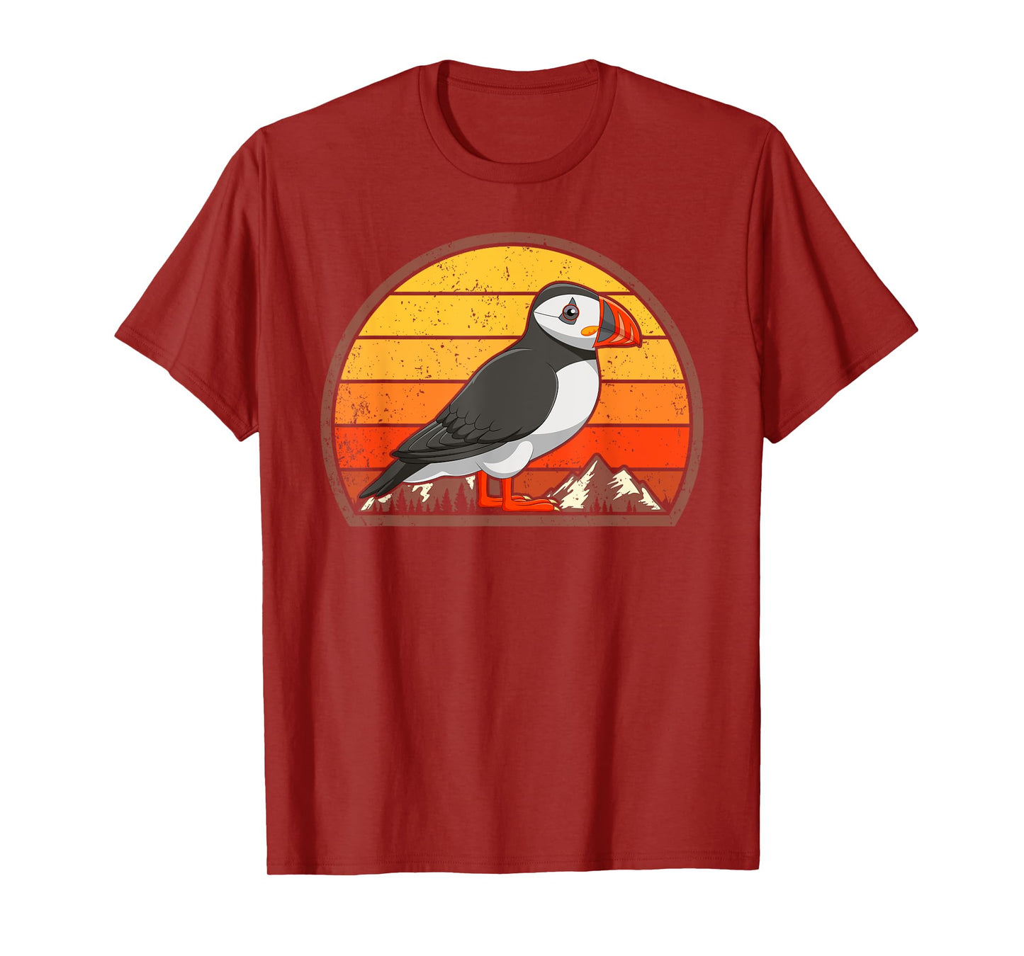 Sunset Puffin Lover Gift Vintage Retro Puffin T-Shirt