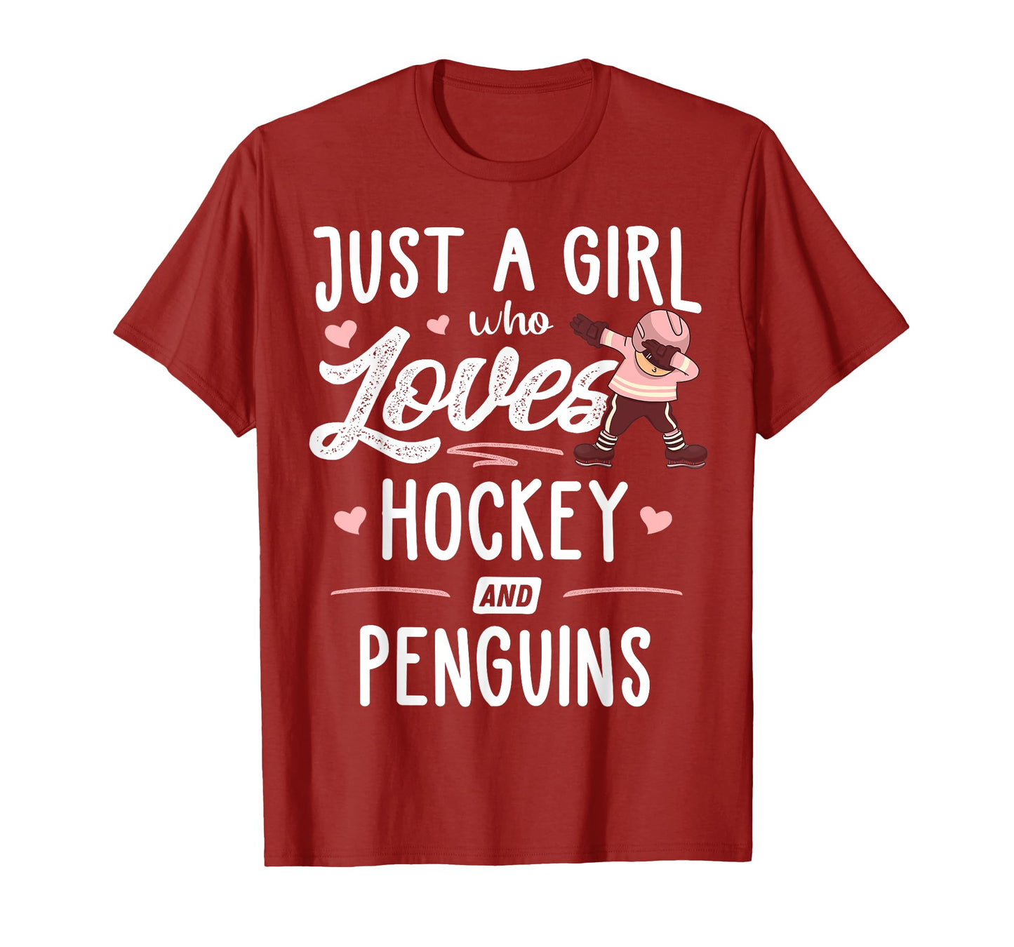 Just A Girl Who Loves Hockey And Penguins Gift Women T-Shirt