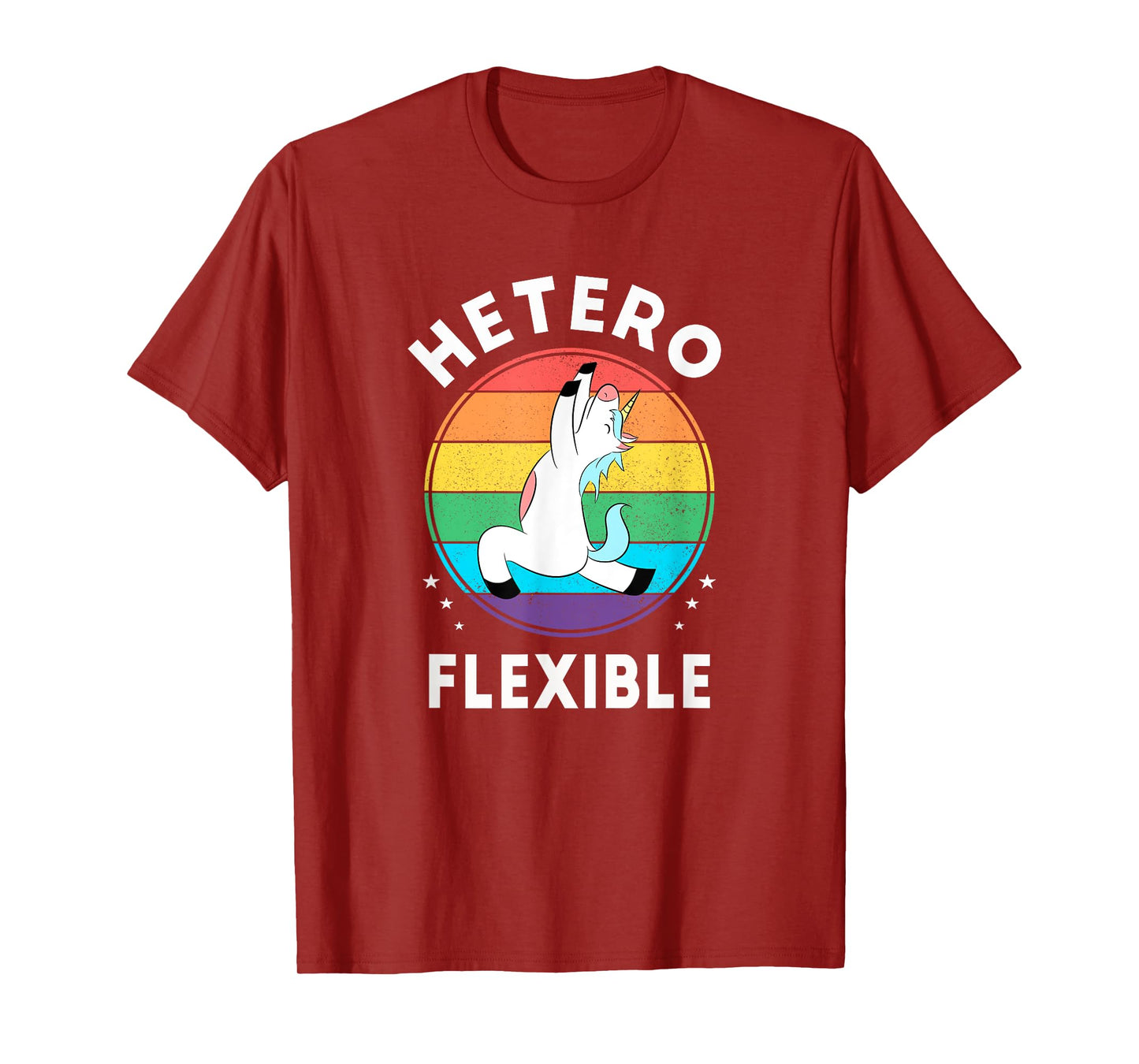 Heteroflexible Funny Yoga Unicorn Queer Ally Gay Pride Stuff T-Shirt