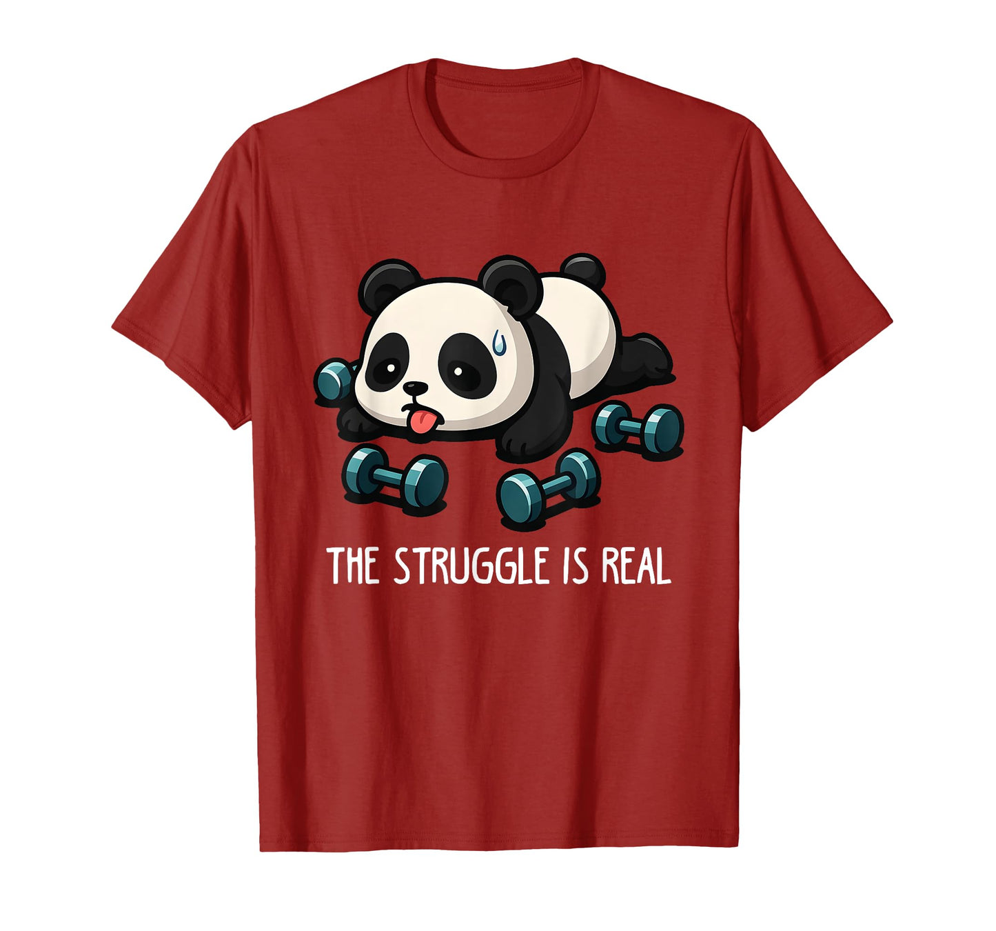 Funny Cute Baby Panda Workout Gym Fitness Weightlifting Gift T-Shirt