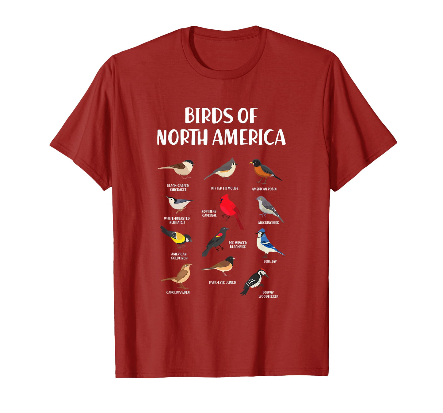 Birds Species North America USA Ornithologist Gift Bird T-Shirt