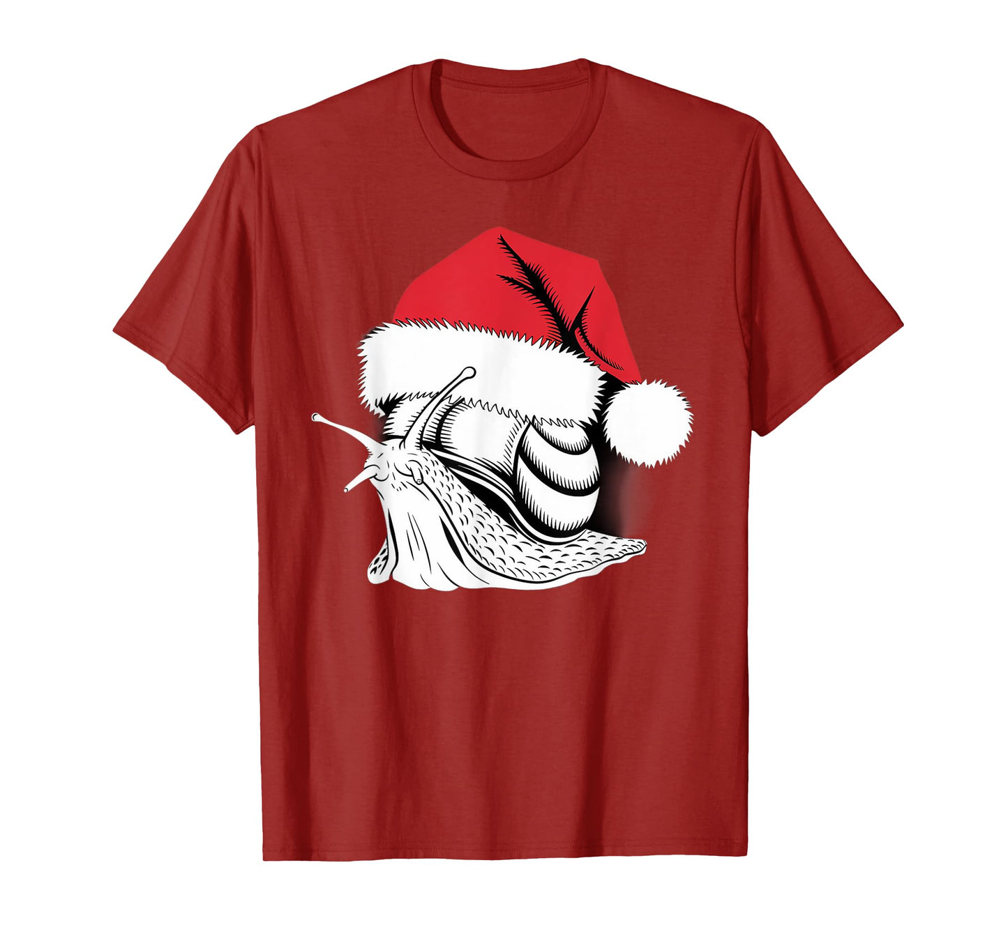 Joyful Snail Santa on Snail Christmas T-Shirt