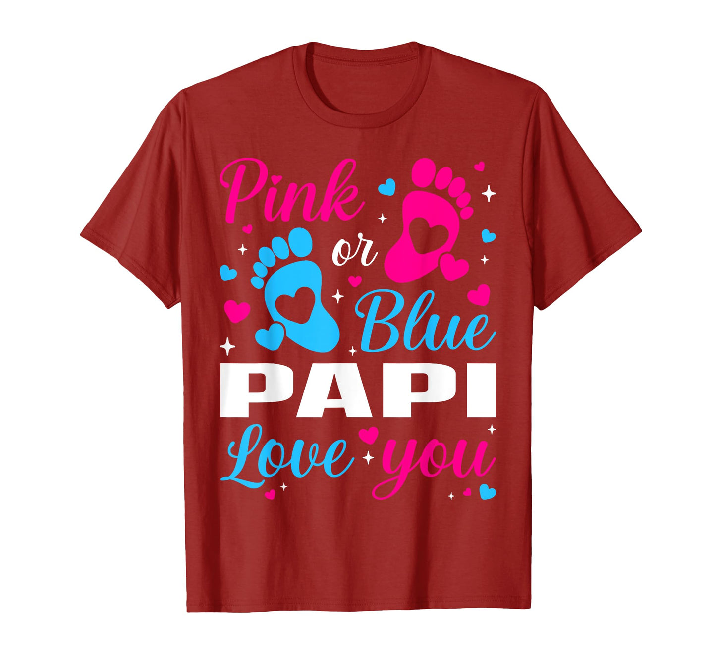 Gender Reveal Pink or Blue Papi Loves you Family T-Shirt