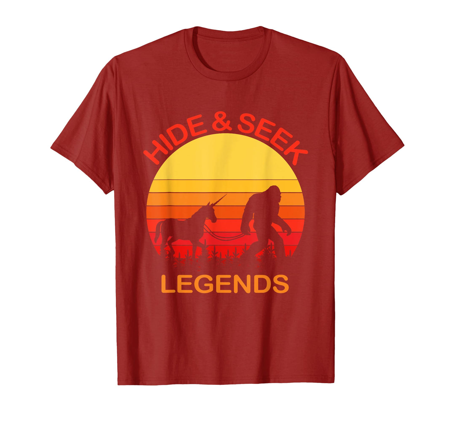 Bigfoot Unicorn Hide And Seek Legends Undefeated Champions T-Shirt