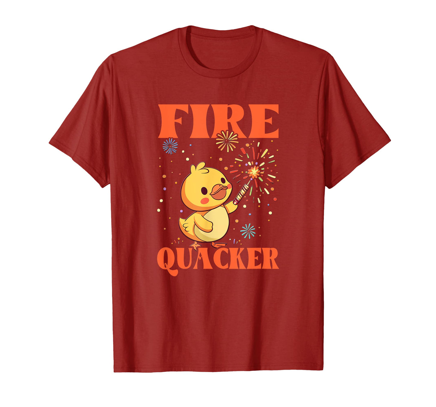 Funny Fireworks with Goose Duck - Fire Quacker T-Shirt