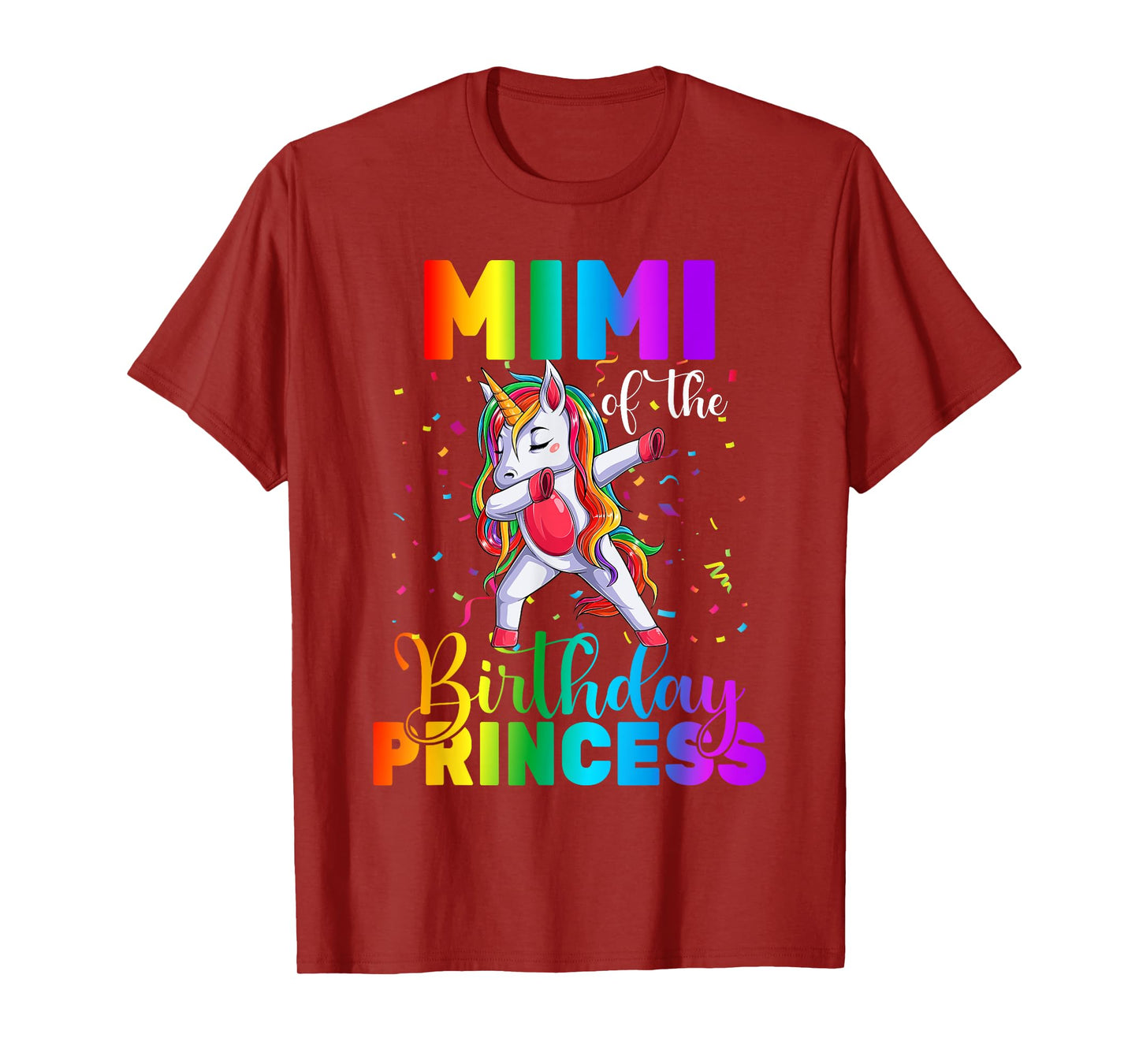 Mimi Of The Birthday Princess Dabbing Unicorn Birthday T-Shirt