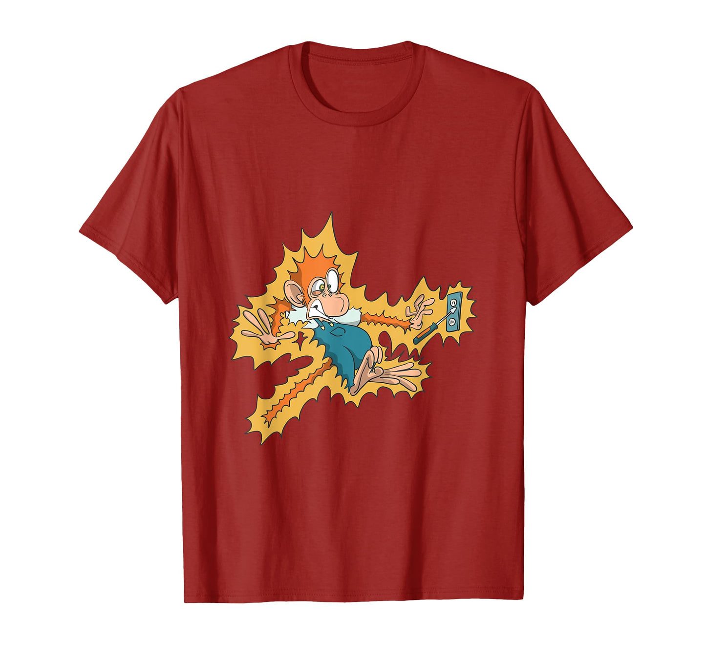 Monkey Electrician Getting Electric Shock T-Shirt