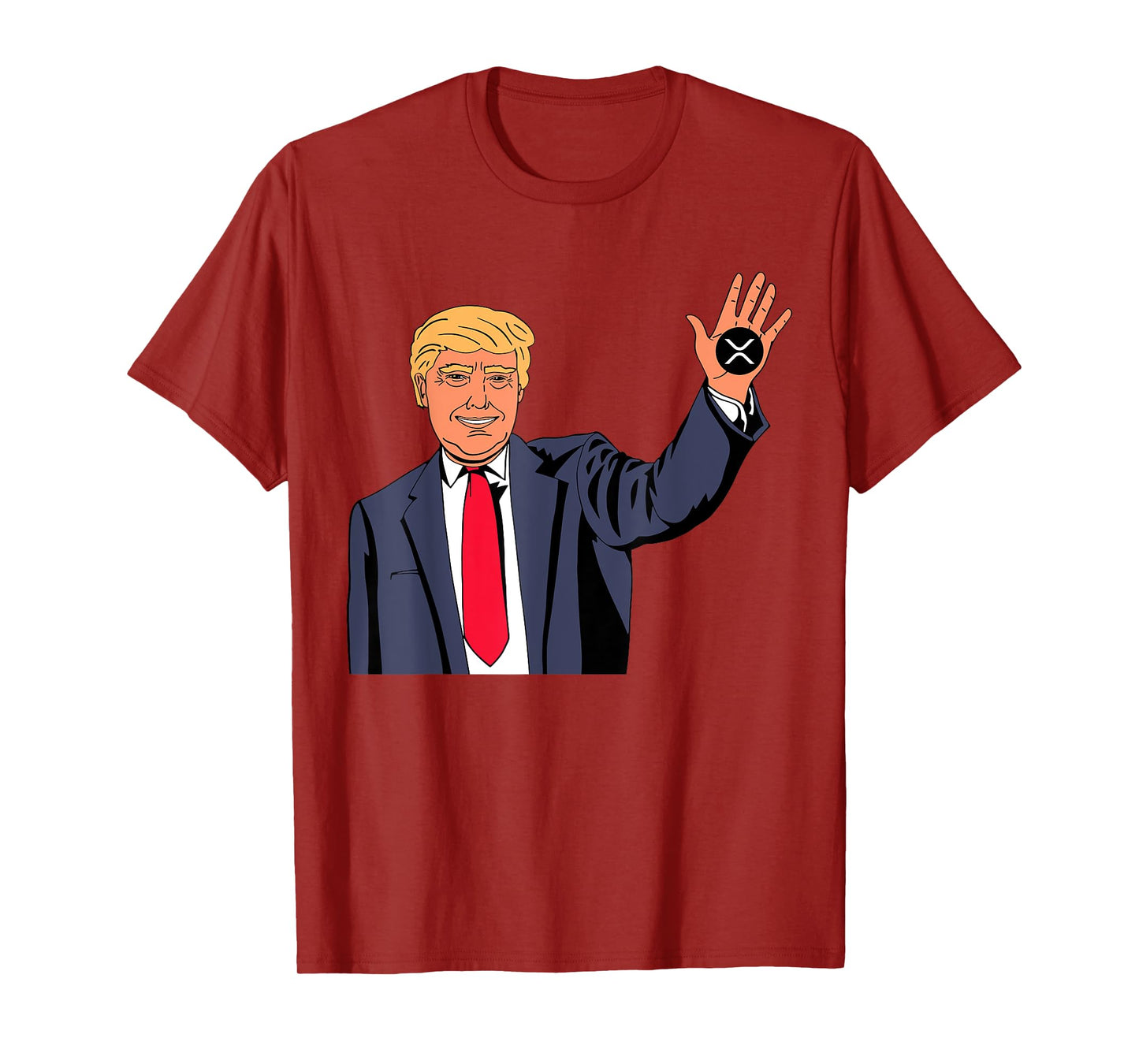 Trump Xrp Tee Unisex-Adults Black Cartoon T-Shirt Small