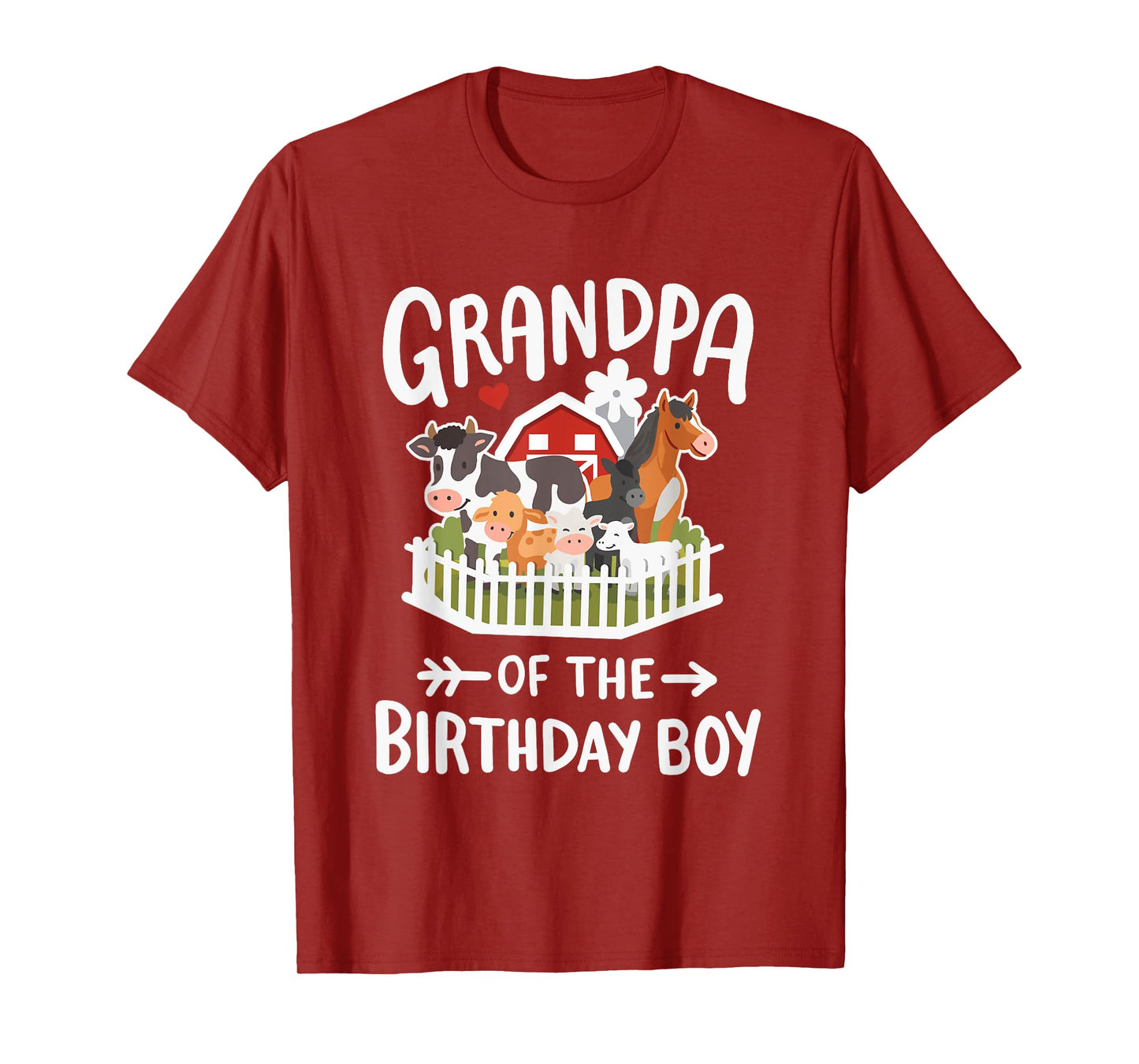 Grandpa Of The Birthday Boy Farm Animal Bday Family Matching T-Shirt