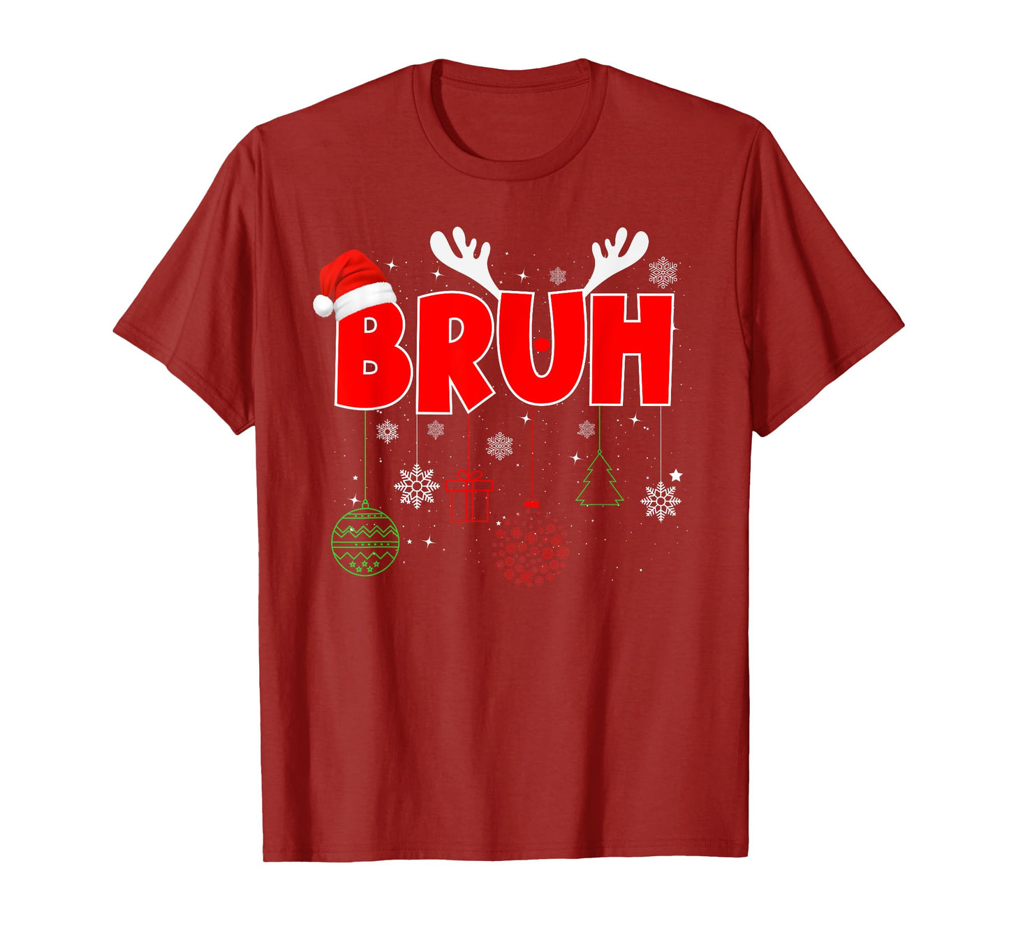 Bruh Reindeer Xmas Christmas PJ Pajamas For Girls Boys Kids T-Shirt
