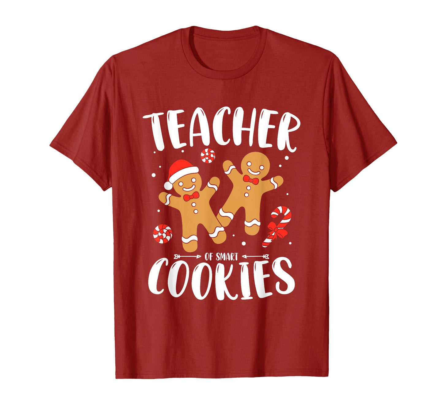 Teacher of Smart Cookies Gingerbread Christmas Teacher Cute T-Shirt