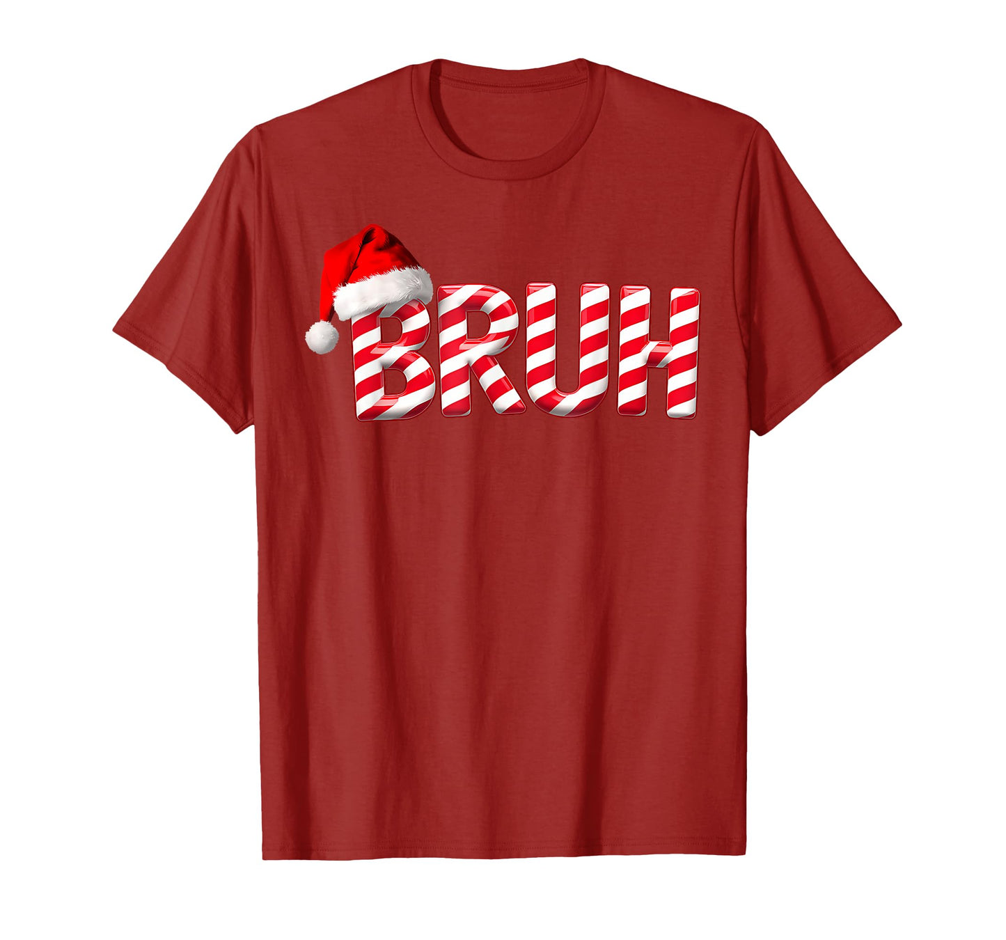 Bruh Christmas Candy Cane for Teen Boys Funny Xmas Bruh T-Shirt