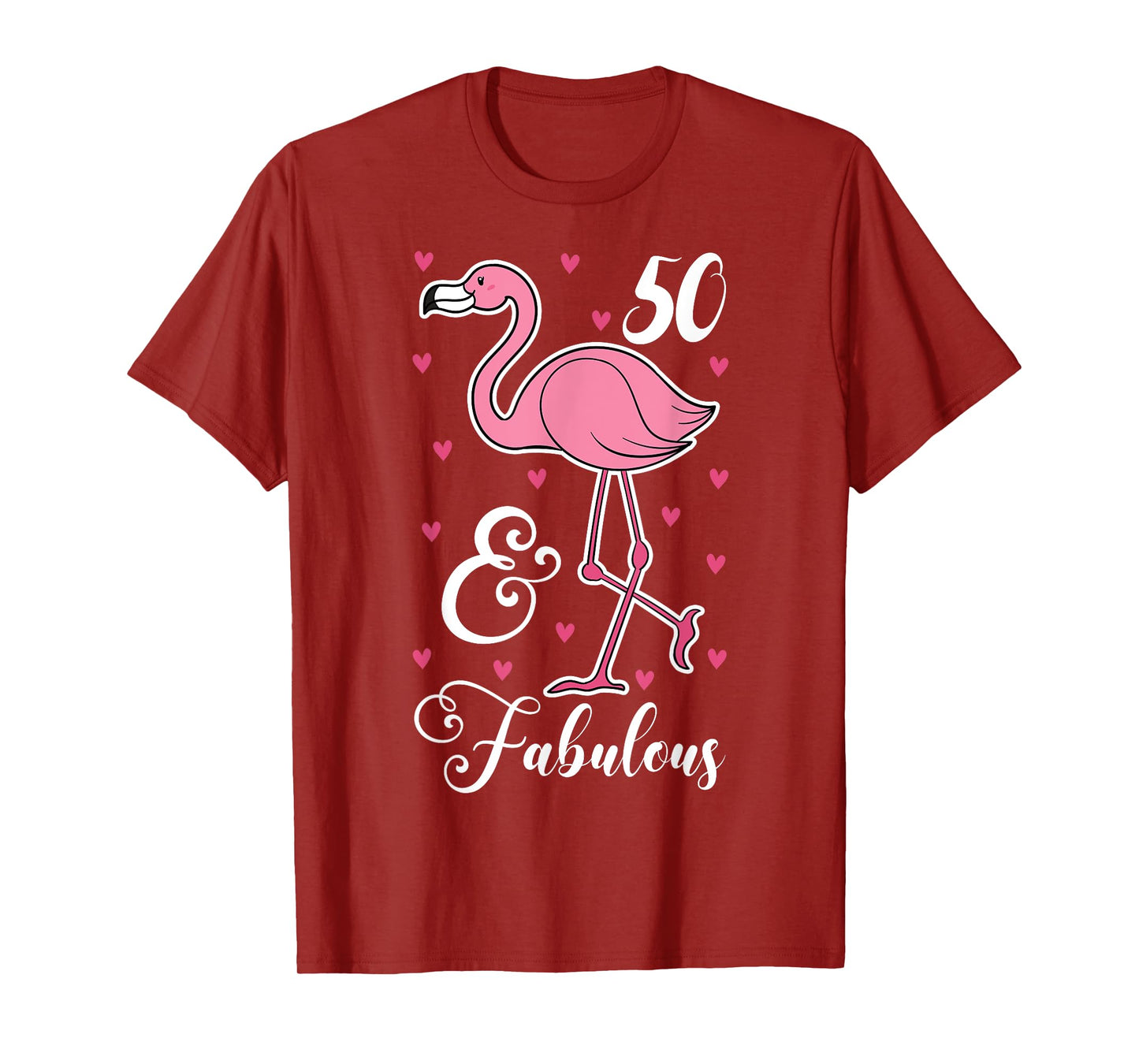 50 & Fabulous Flamingo Theme Birthday 50th Party T-Shirt
