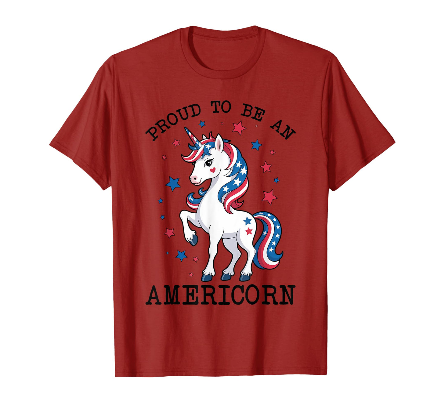 Proud to Be an Americorn Unicorn Mericorn Red White And Blue T-Shirt