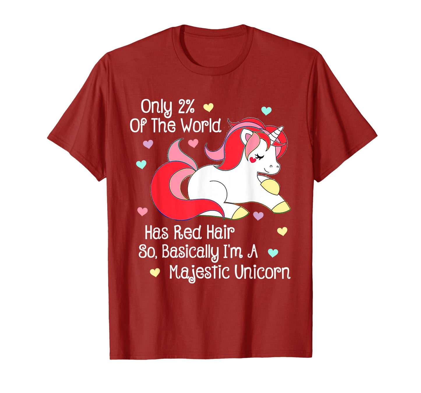 Only 2% of the World Has Red Hair Unicorn Redhead T Shirt T-Shirt