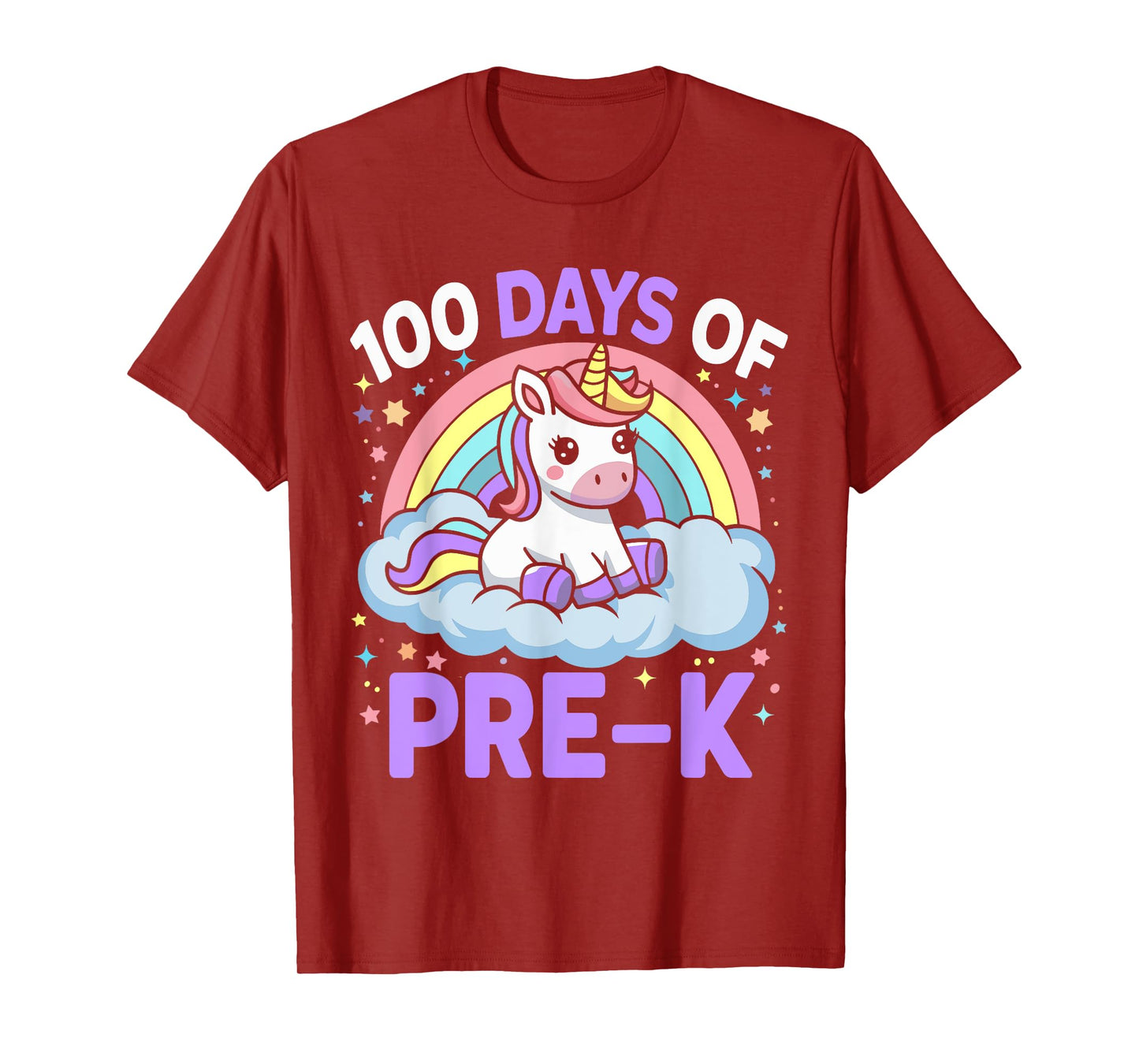 100th Days of Pre-k Unicorn Girls Teacher 100 Days of School T-Shirt