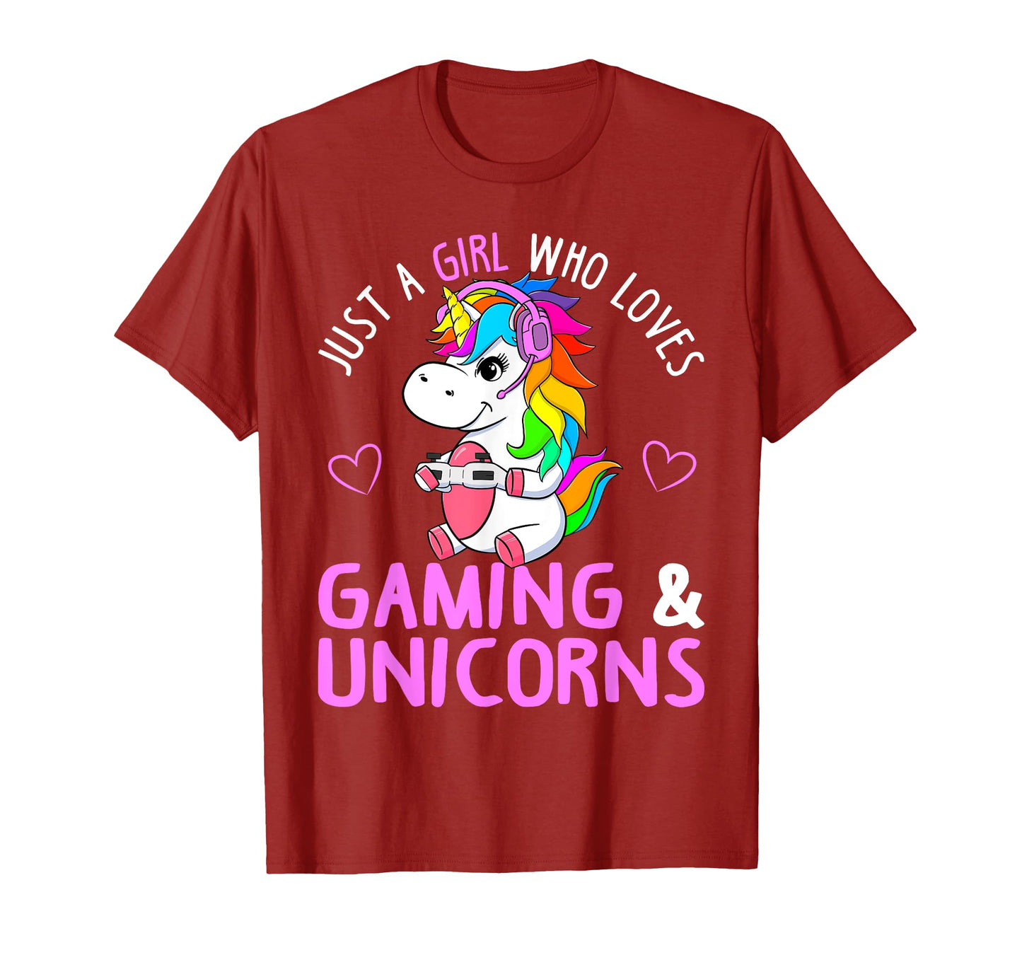 Just A Girl Who Loves Gaming and Unicorns Cute Gamer Gift T-Shirt