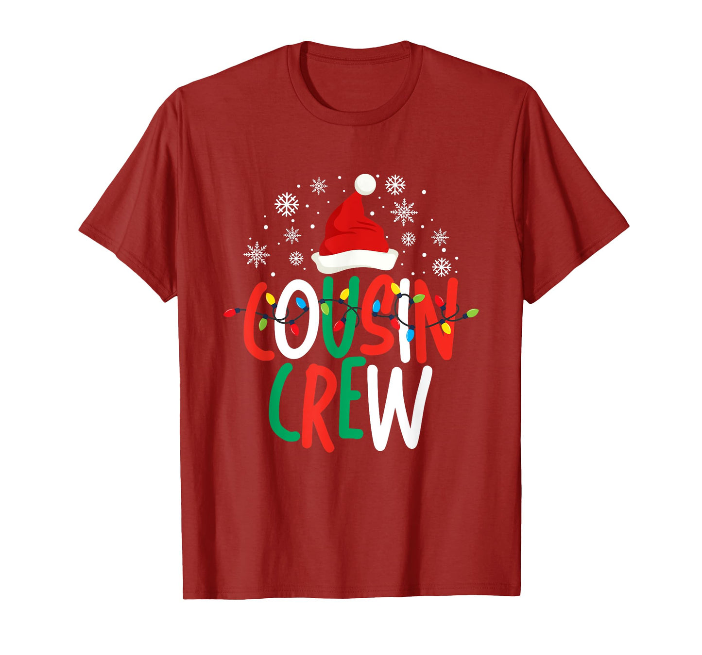 Christmas Cousin Crew Xmas Lights Funny Matching Pajama Kids T-Shirt