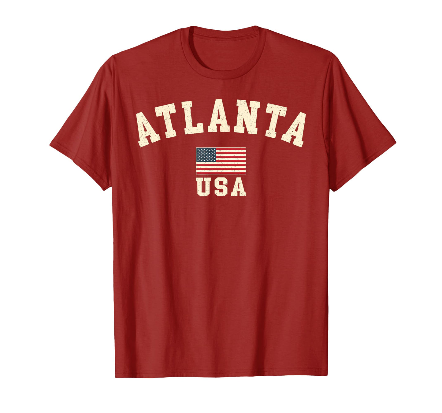 Vintage Atlanta USA American Flag Georgia Souvenir Retro T-Shirt