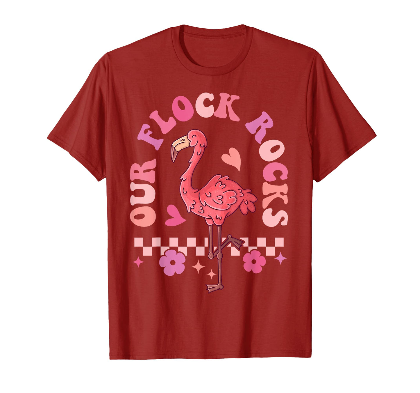 Our Flock Rocks Flamingo Matching Family Vacation T-Shirt