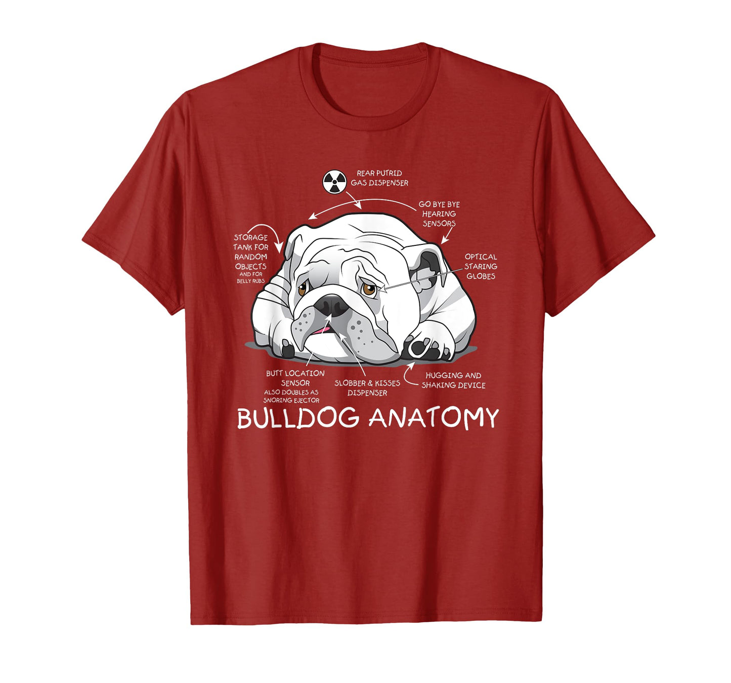Funny Cute English Bulldog Anatomy Dog Biology Gift T-Shirt for Men Women