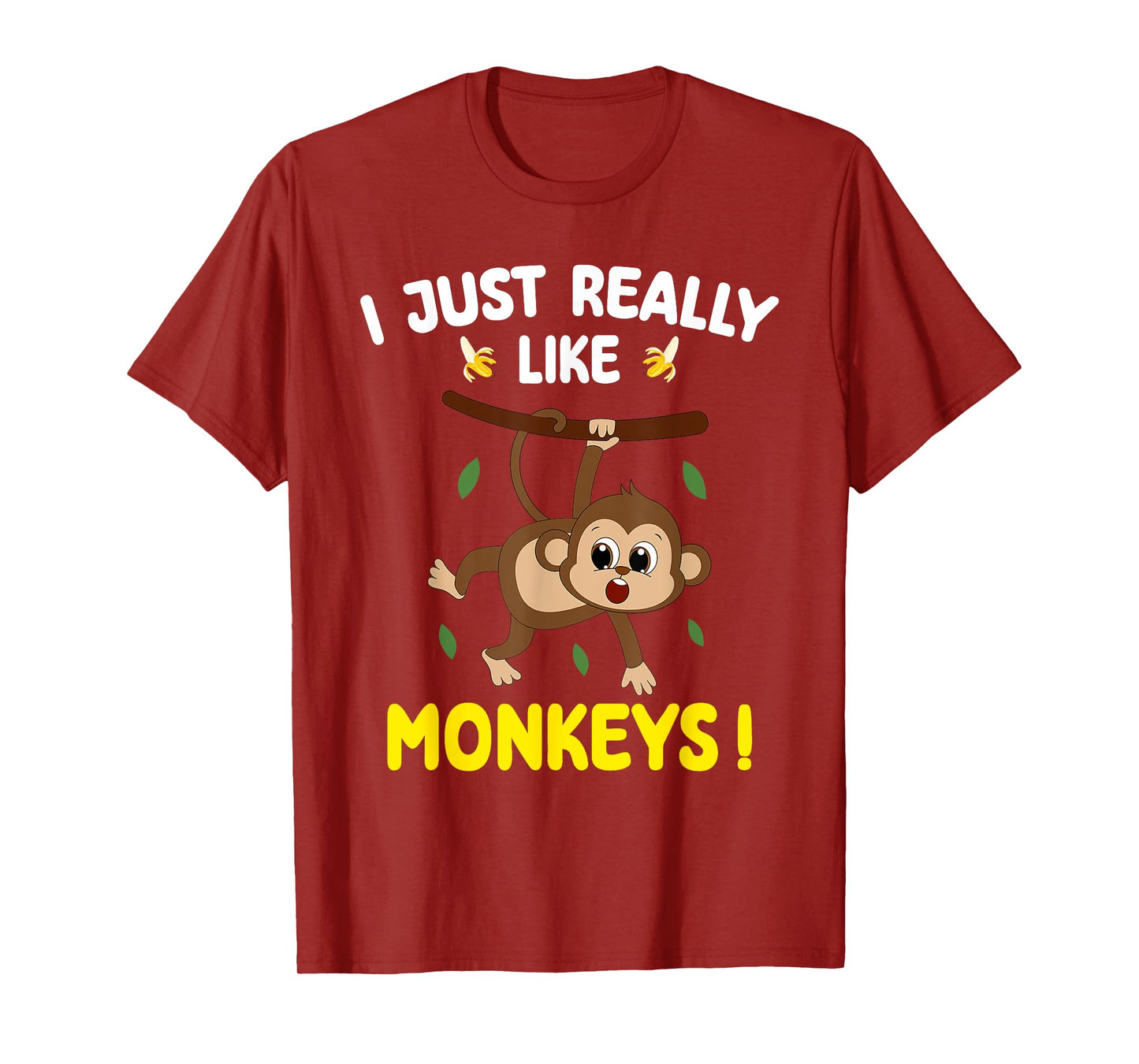 I Just Really Like Monkeys Cute Monkey toddler boy kids T-Shirt