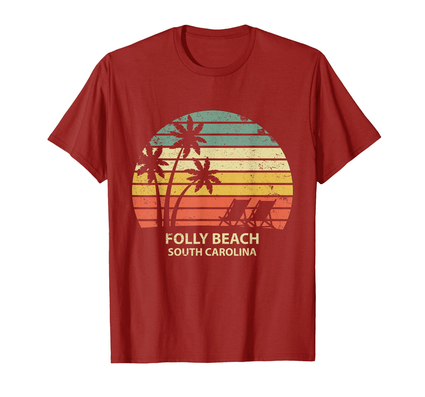 Vintage South Carolina Folly Beach T Shirt Cool Retro Men Women Girls Kids T-Shirt