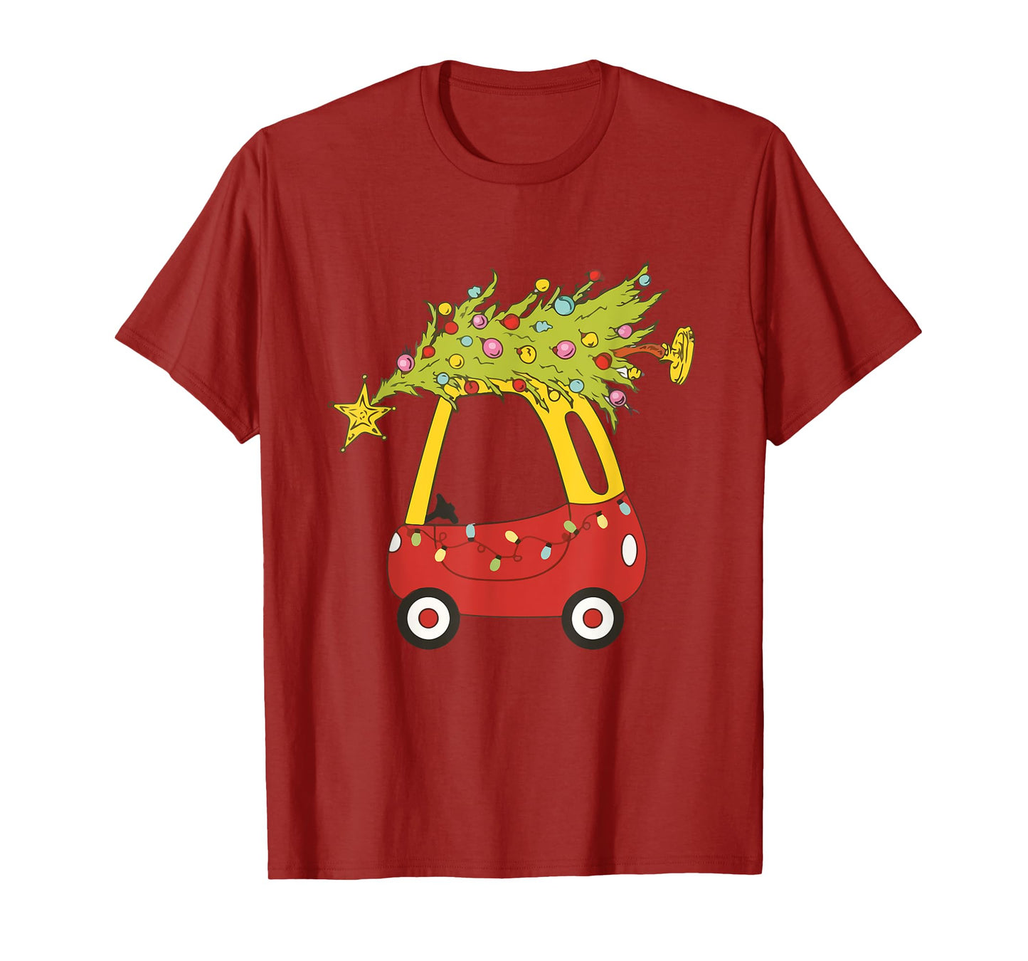 Red Car Christmas Tree Kids Cute Baby Toddler Holiday Xmas T-Shirt