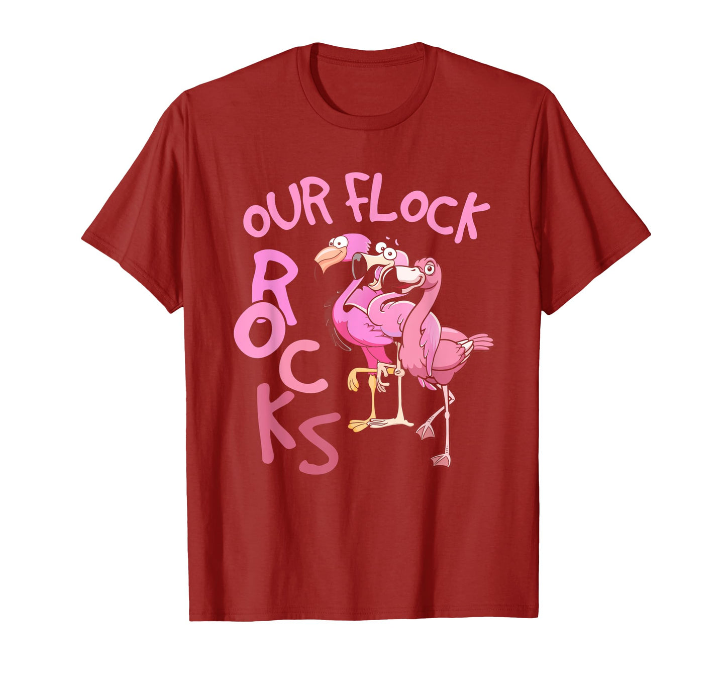 Our Flock Rocks Flamingo Matching Family Vacation Group T-Shirt
