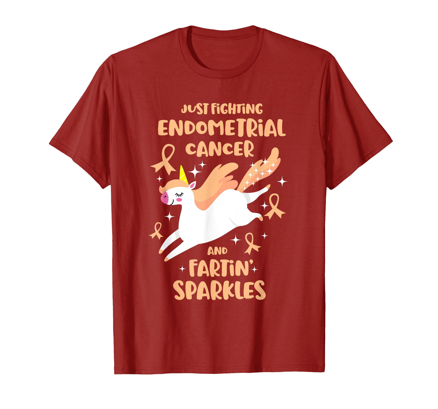 Fighting Endometrial Cancer Quote Farting Unicorn Awareness T-Shirt